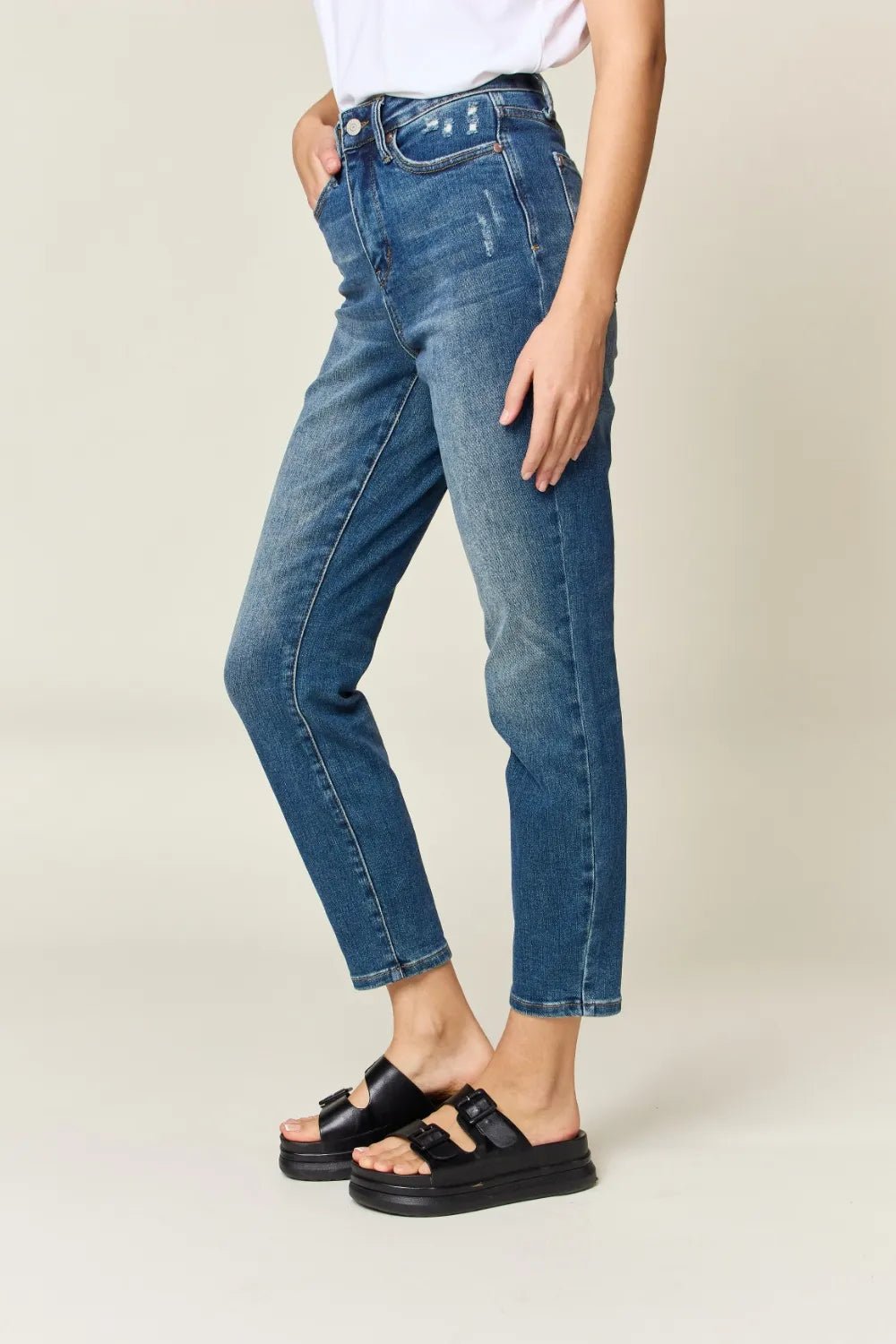 Judy Blue Full Size Tummy Control High Waist Slim Jeans - PBNJ FASHIONS