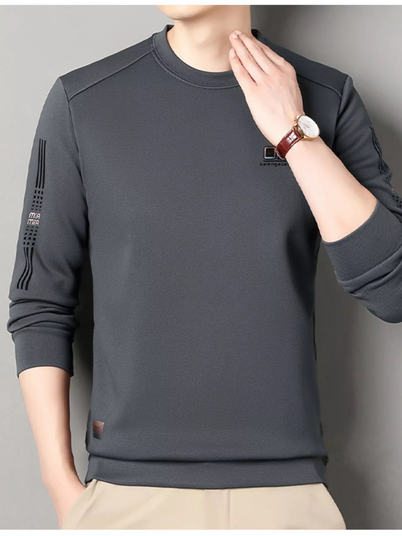 Men's Plus Size Casual Long Sleeve T-Shirt - PBNJ FASHIONS