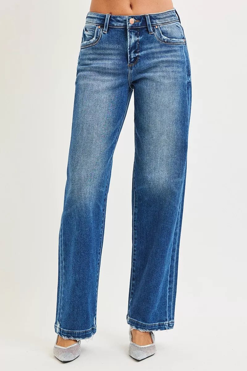 RISEN Full Size Slouchy Baggy Jeans Pocket Side Seam Detail Plus Size - PBNJ FASHIONS