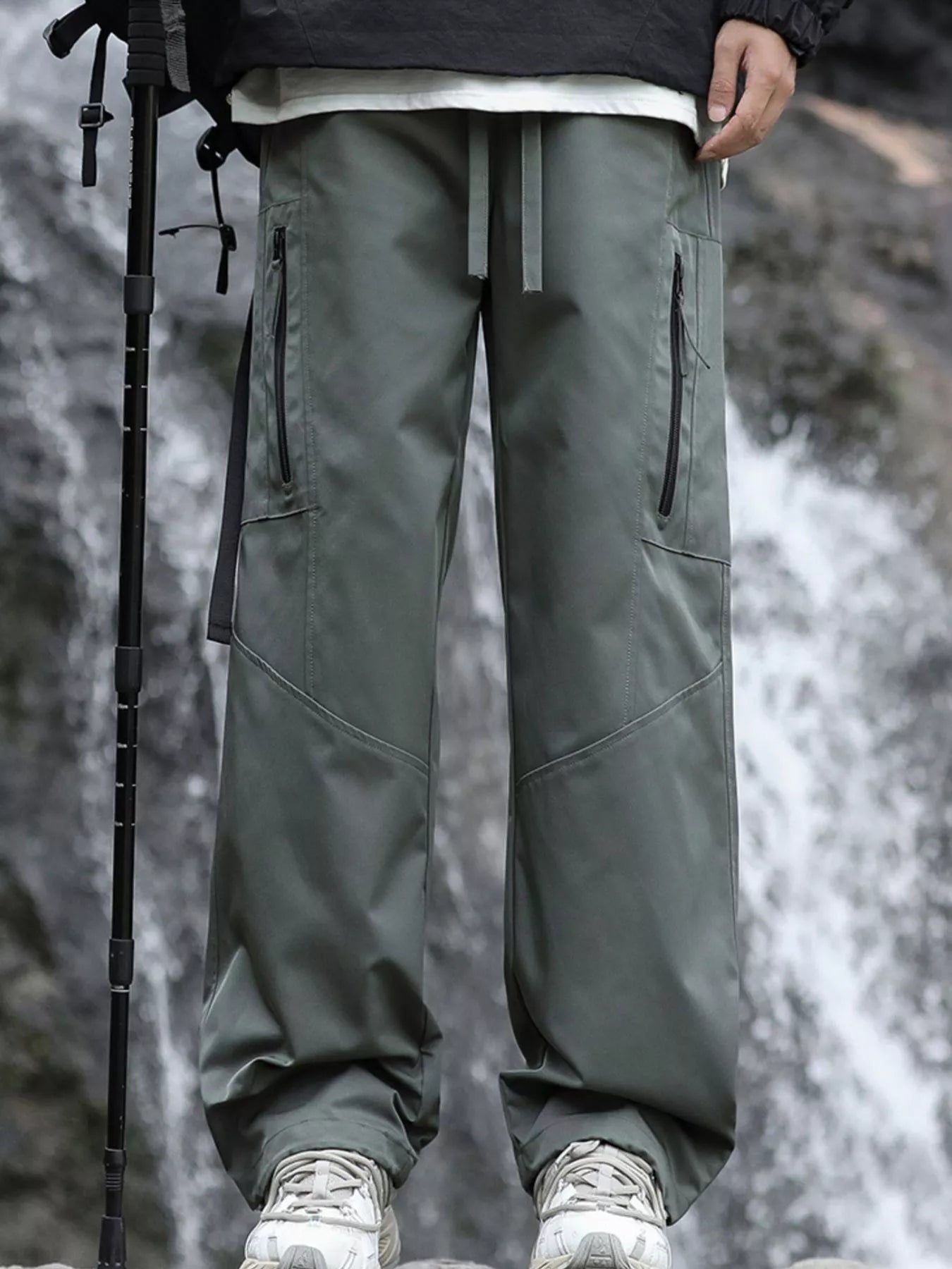 Men's Plus Size Relaxed Fit Cargo Pants with Zipper Pockets - PBNJ FASHIONS
