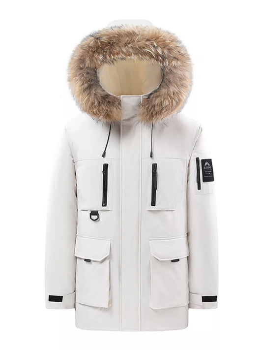 Men's Full Size Fur Hooded Winter Parka Coat Plus Size - PBNJ FASHIONS