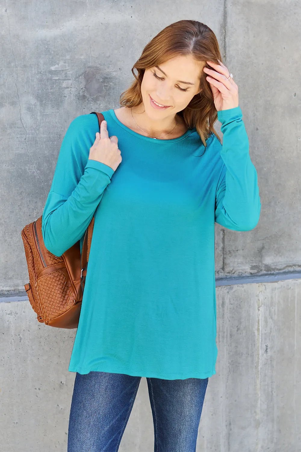 Basic Bae Full Size Round Neck Dropped Shoulder T-Shirt - PBNJ FASHIONS