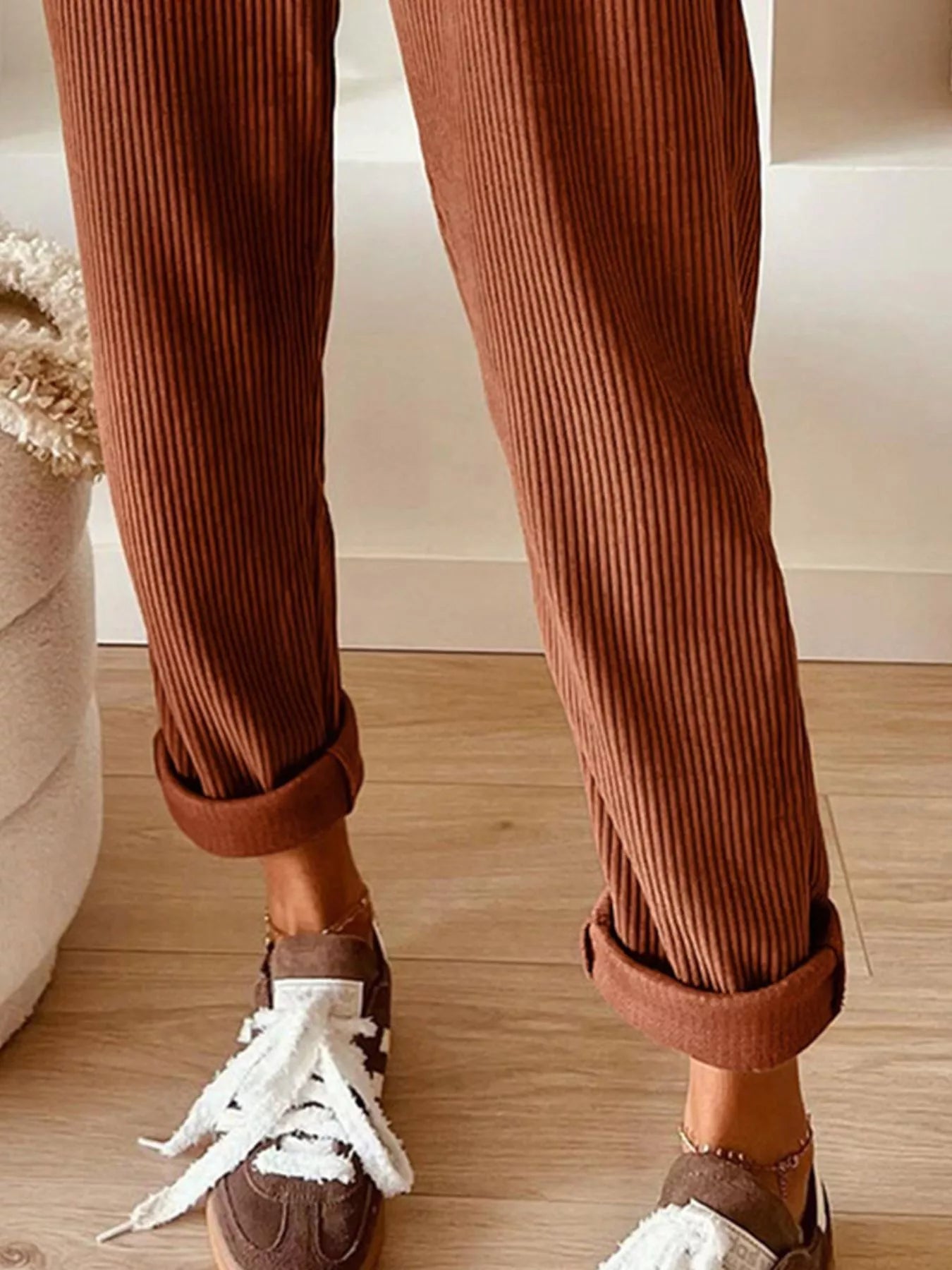 Casual Corduroy Drawstring Waist Pants - PBNJ FASHIONS