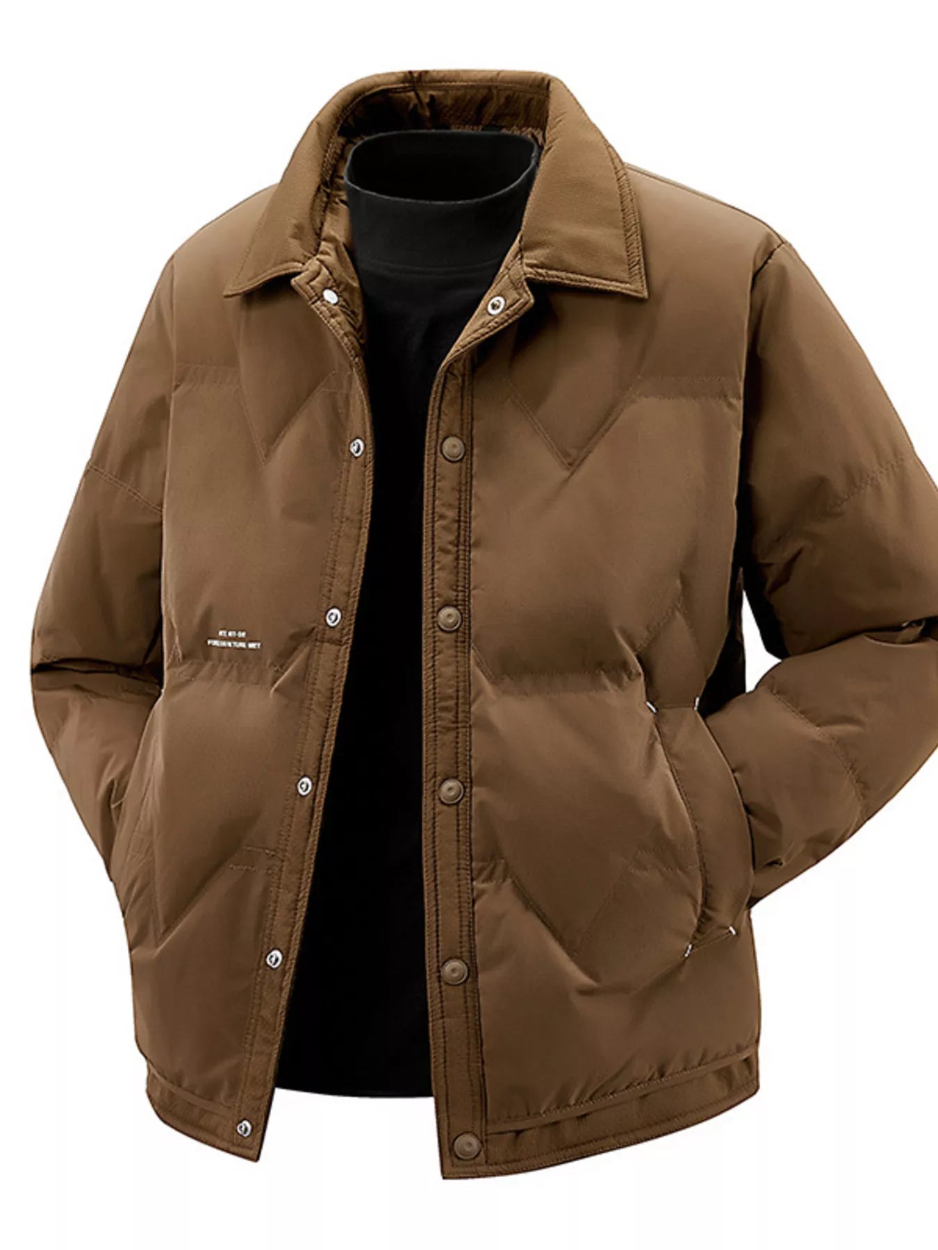 Men's Plus Size Snap - Down Padded Winter Coat - PBNJ FASHIONS