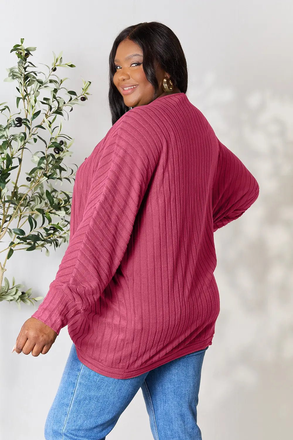 Basic Bae Full Size Ribbed Cocoon Cardigan - PBNJ FASHIONS