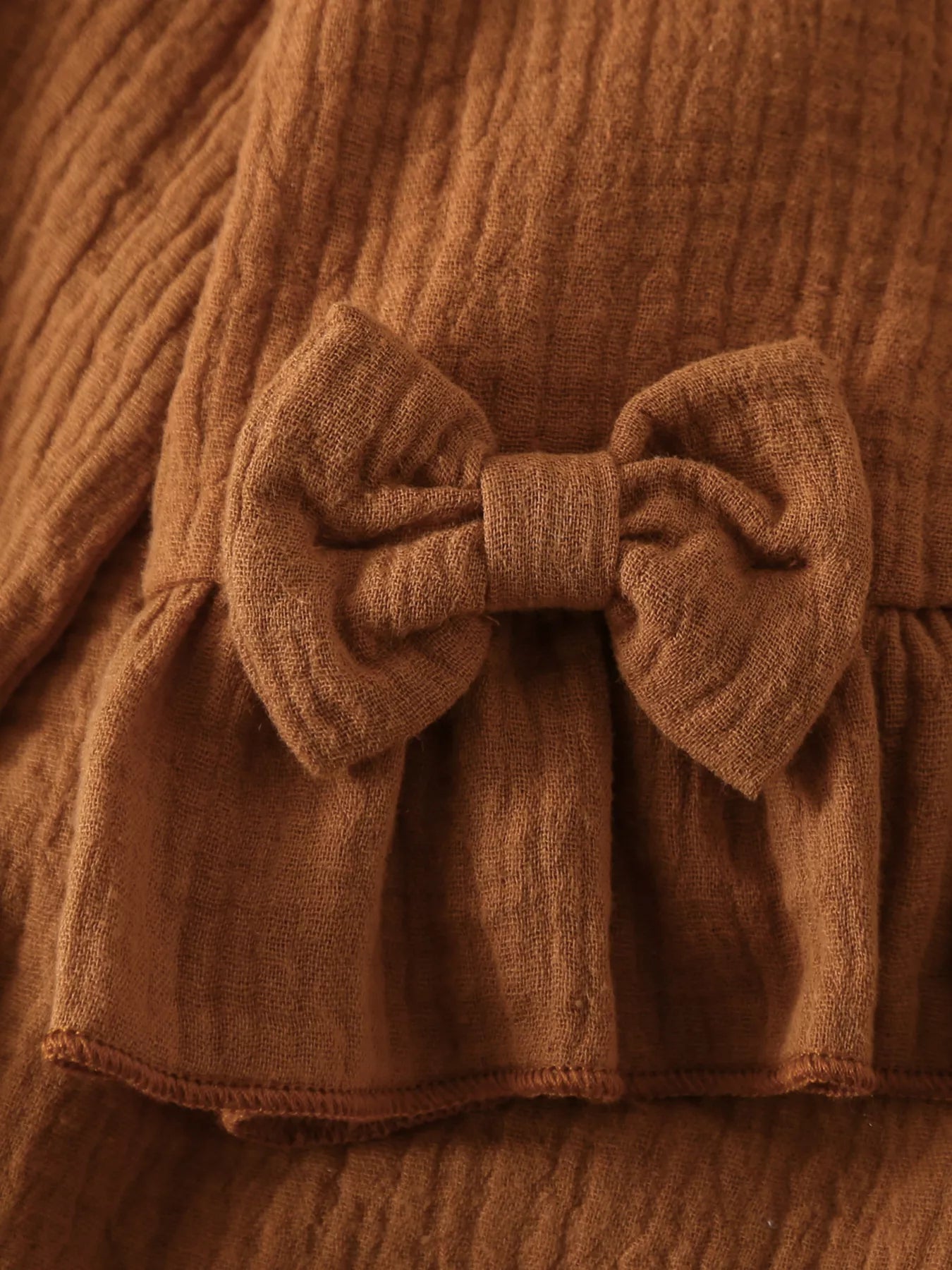 Children's Ruffle Trim Bow Decor Baby Set - PBNJ FASHIONS