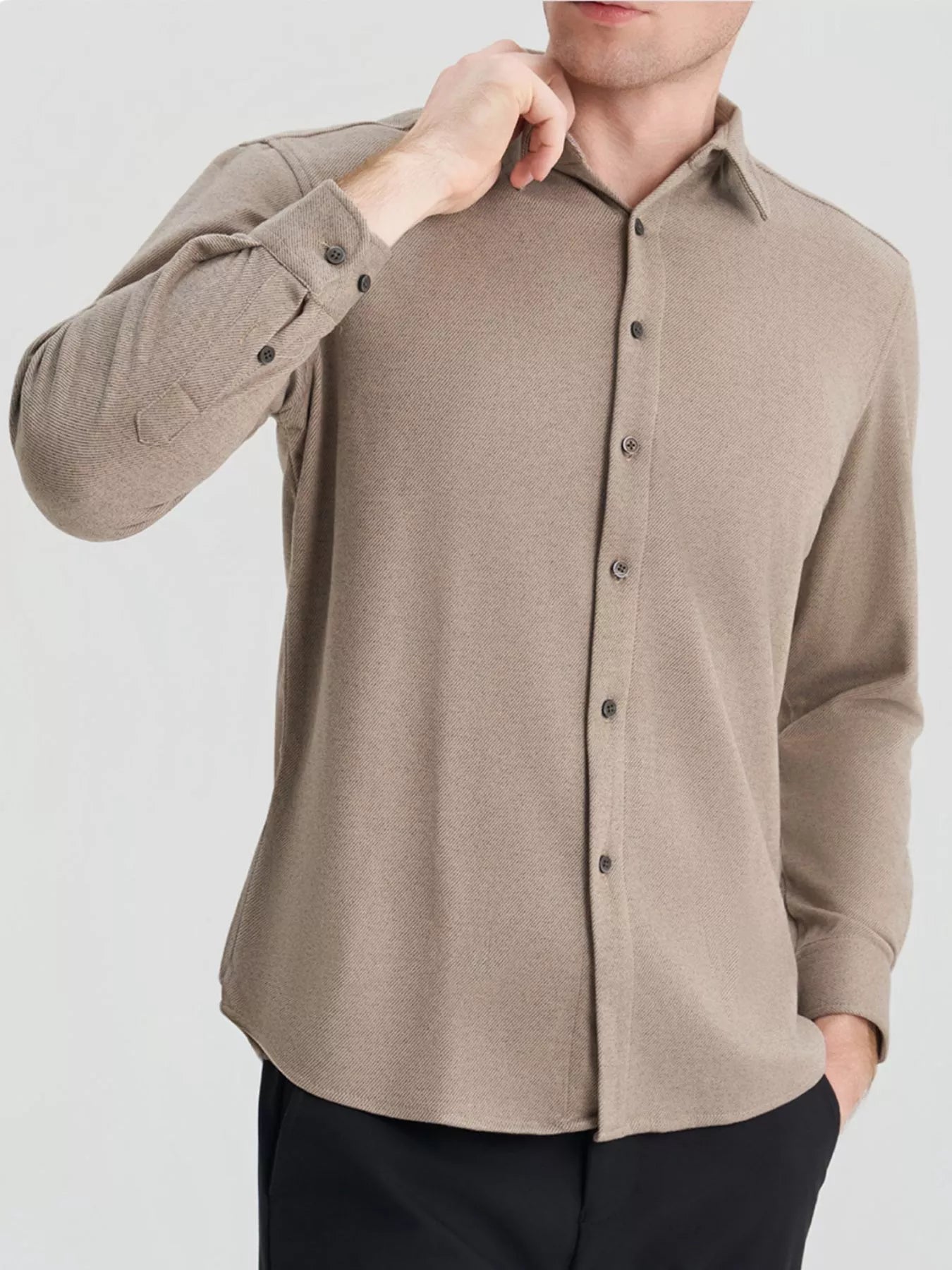 Men's Plus Size Casual Long Sleeve Button - Down Shirt - PBNJ FASHIONS