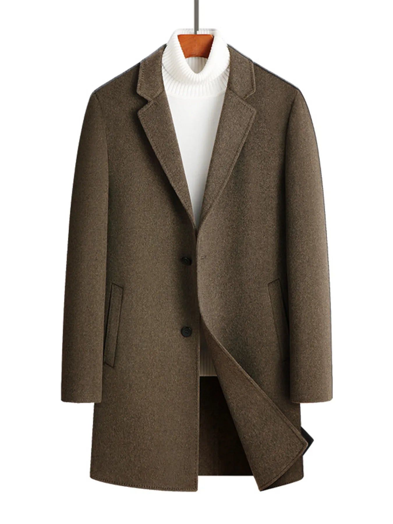Men's Plus Size Button Up Long Sleeve Coat - PBNJ FASHIONS