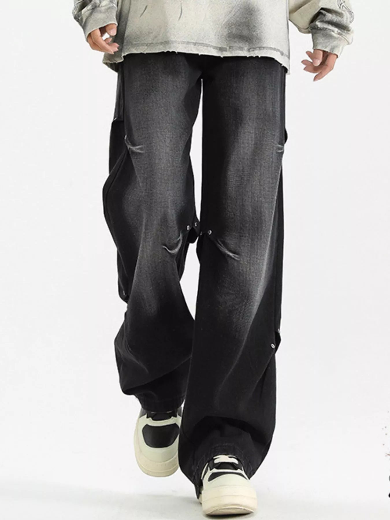 Men's Full Size Wide Leg Gradient Jeans Plus Size - PBNJ FASHIONS