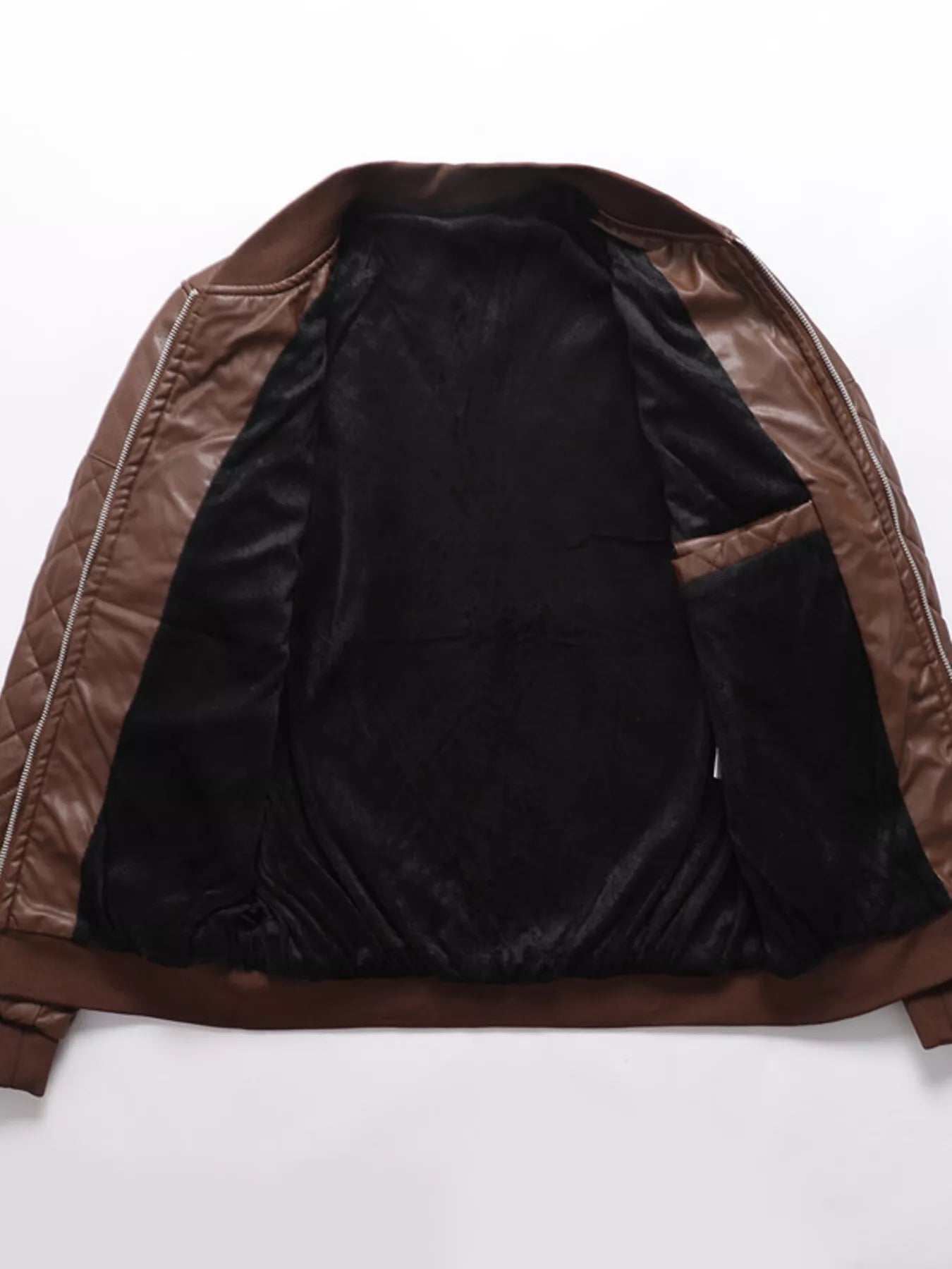 Men's Plus Size Quilted Faux Leather Bomber Jacket - PBNJ FASHIONS