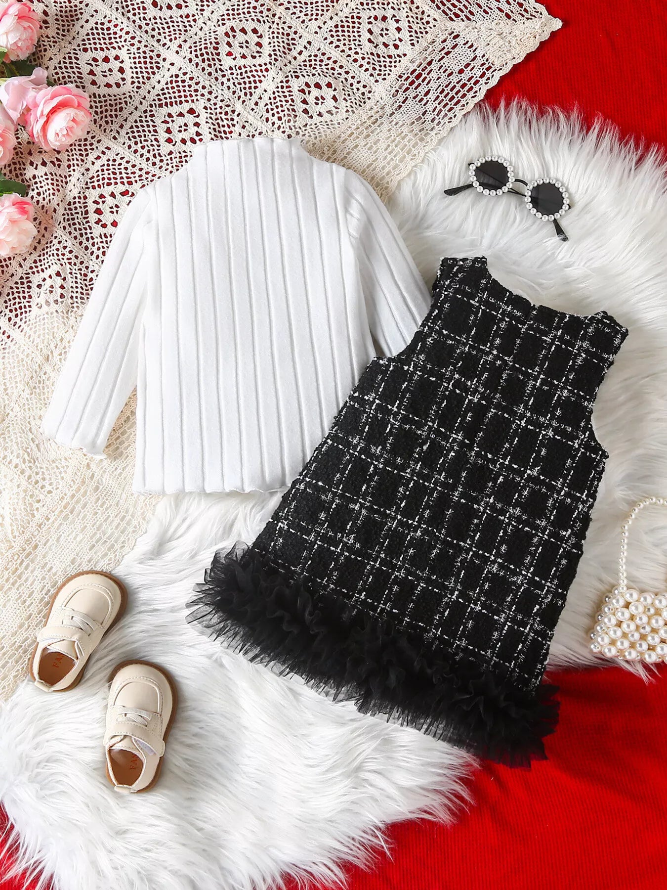 Children's Ribbed Knit Top and Dress Set - PBNJ FASHIONS