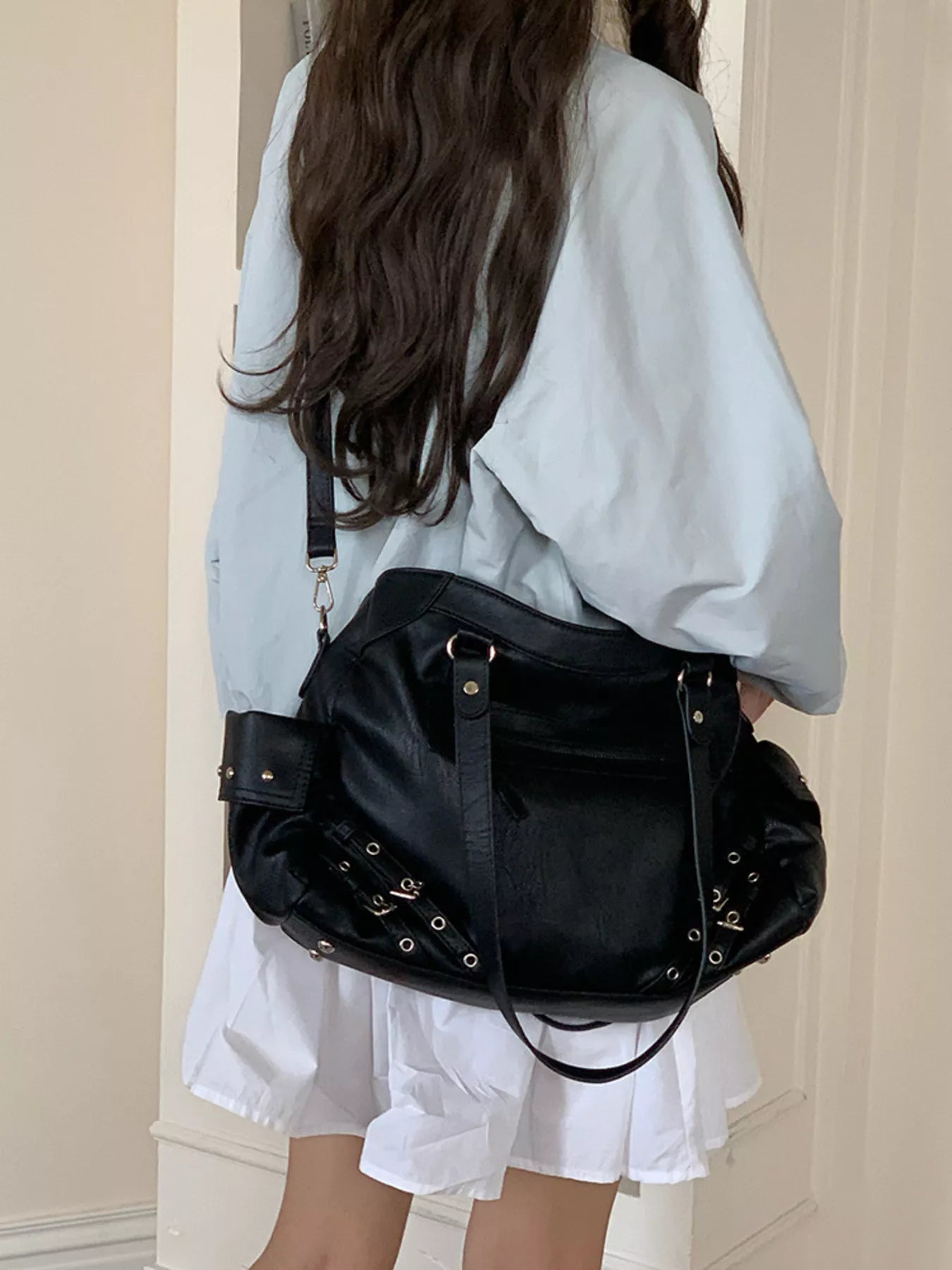 Rivet Decor Crossbody Bag - PBNJ FASHIONS