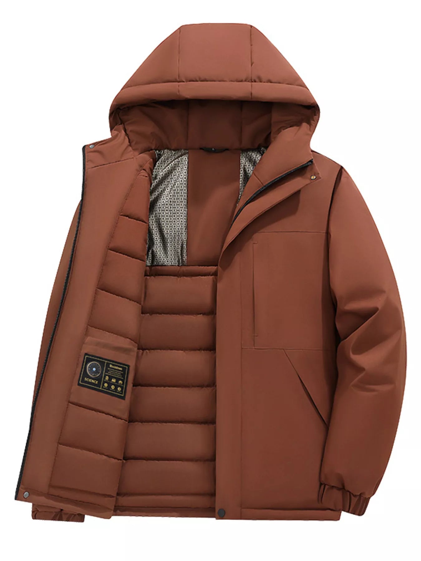 Men's Full Size Zip Up Hooded Winter Coat Plus Size - PBNJ FASHIONS