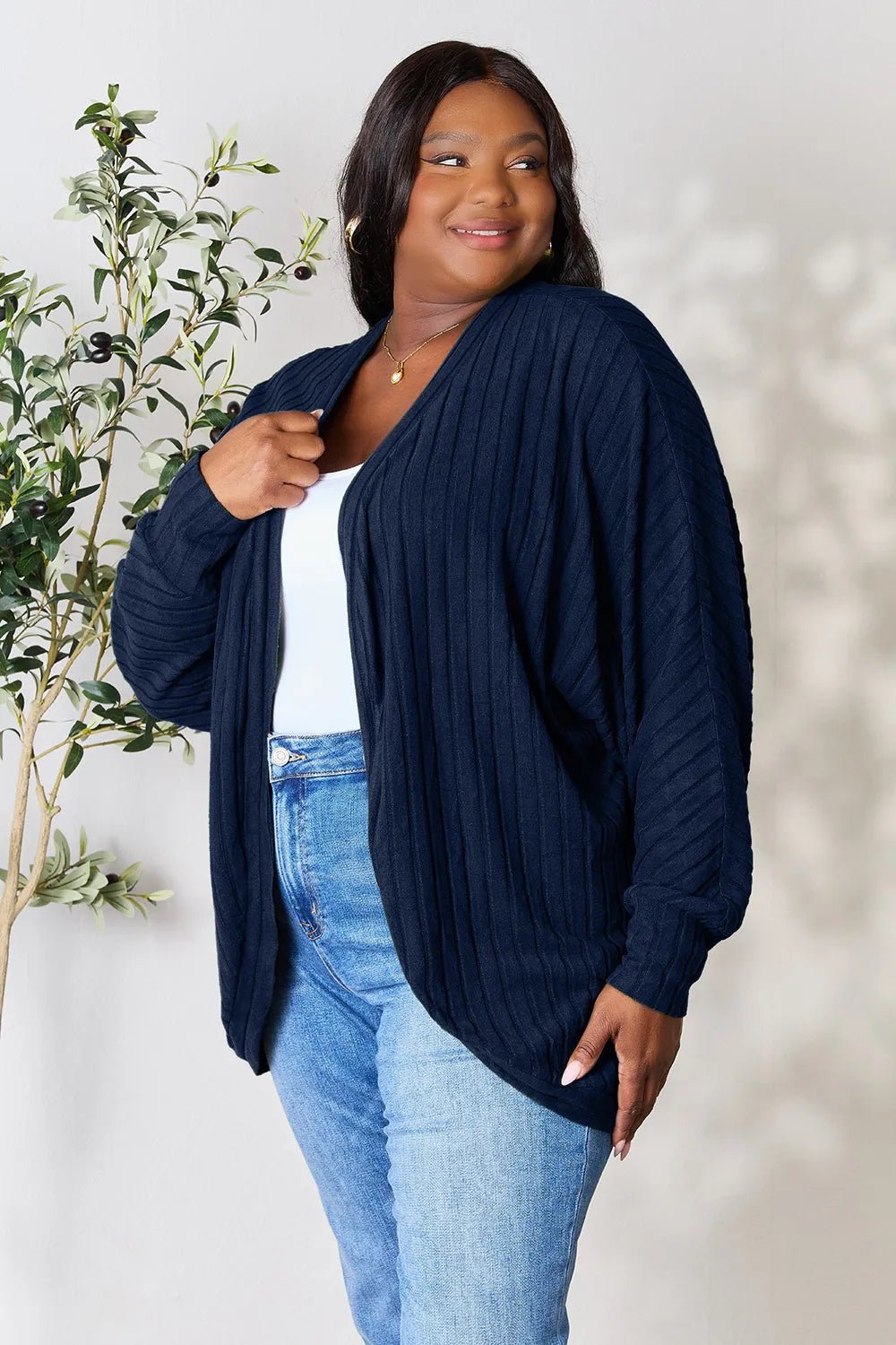 Basic Bae Full Size Ribbed Cocoon Cardigan - PBNJ FASHIONS