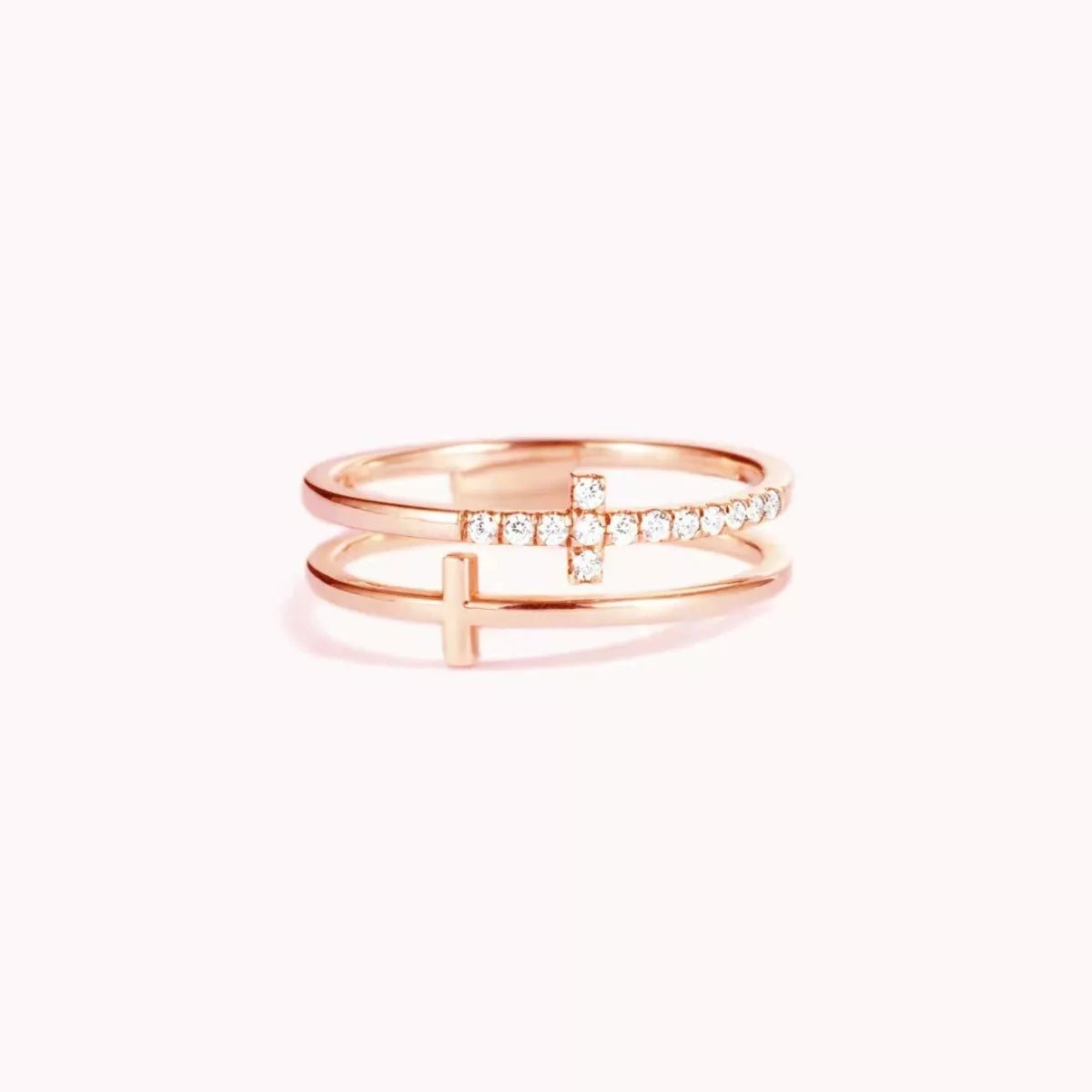 Double Band Cross Ring - PBNJ FASHIONS