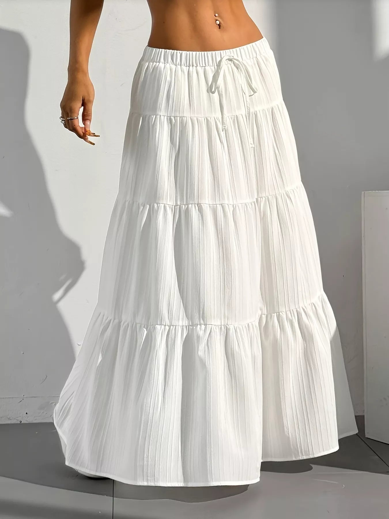 Flowy Tiered Maxi Skirt - PBNJ FASHIONS