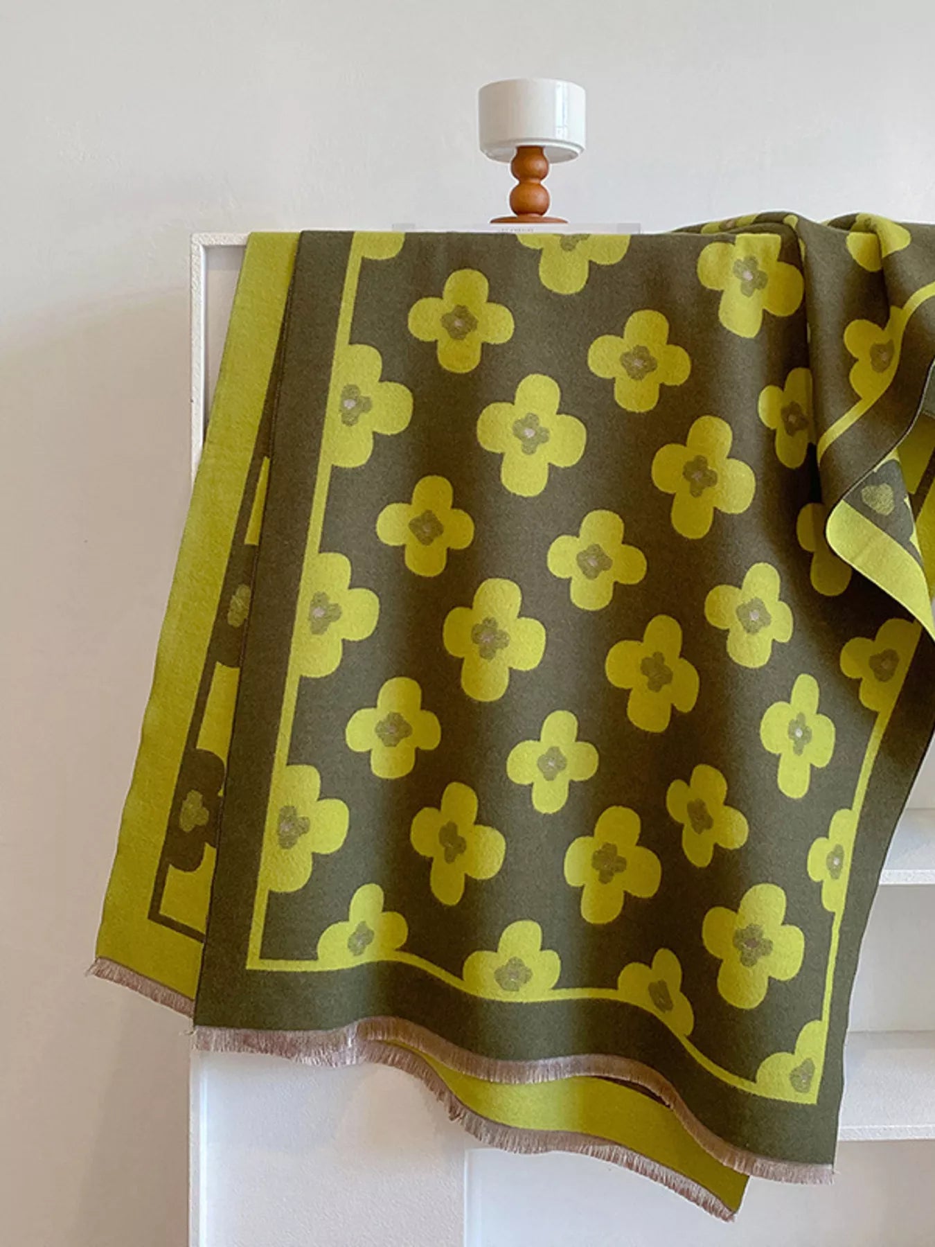 Floral Print Raw Hen Scarf - PBNJ FASHIONS