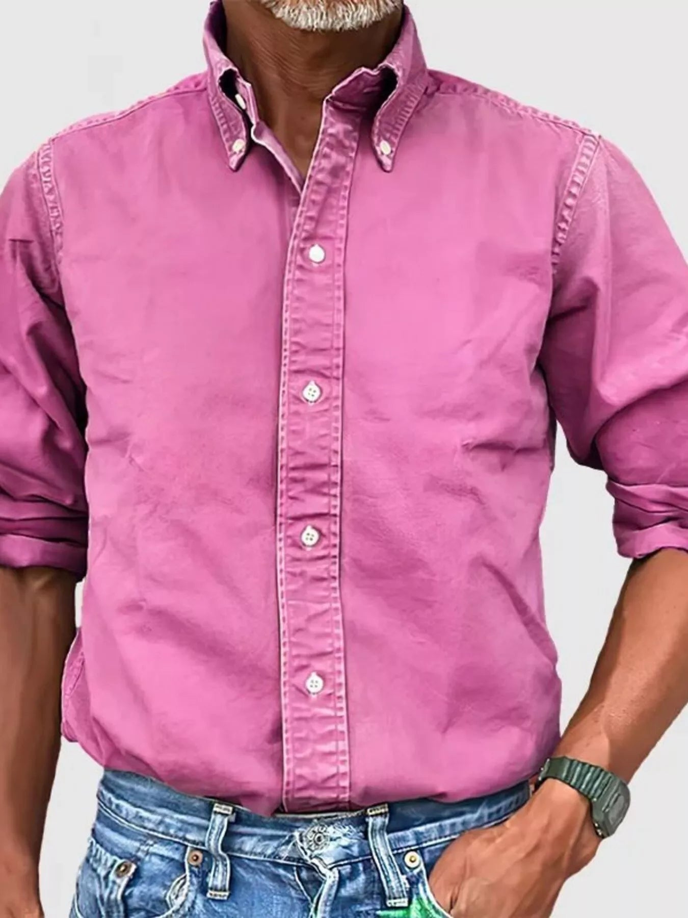 Men's Full Size Casual Button - Down Shirt Plus Size - PBNJ FASHIONS