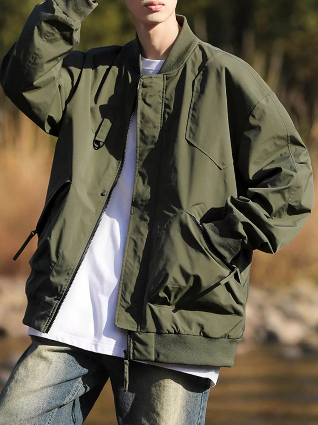 Men's Plus Size Casual Loose Fit Zip Up Jacket - PBNJ FASHIONS