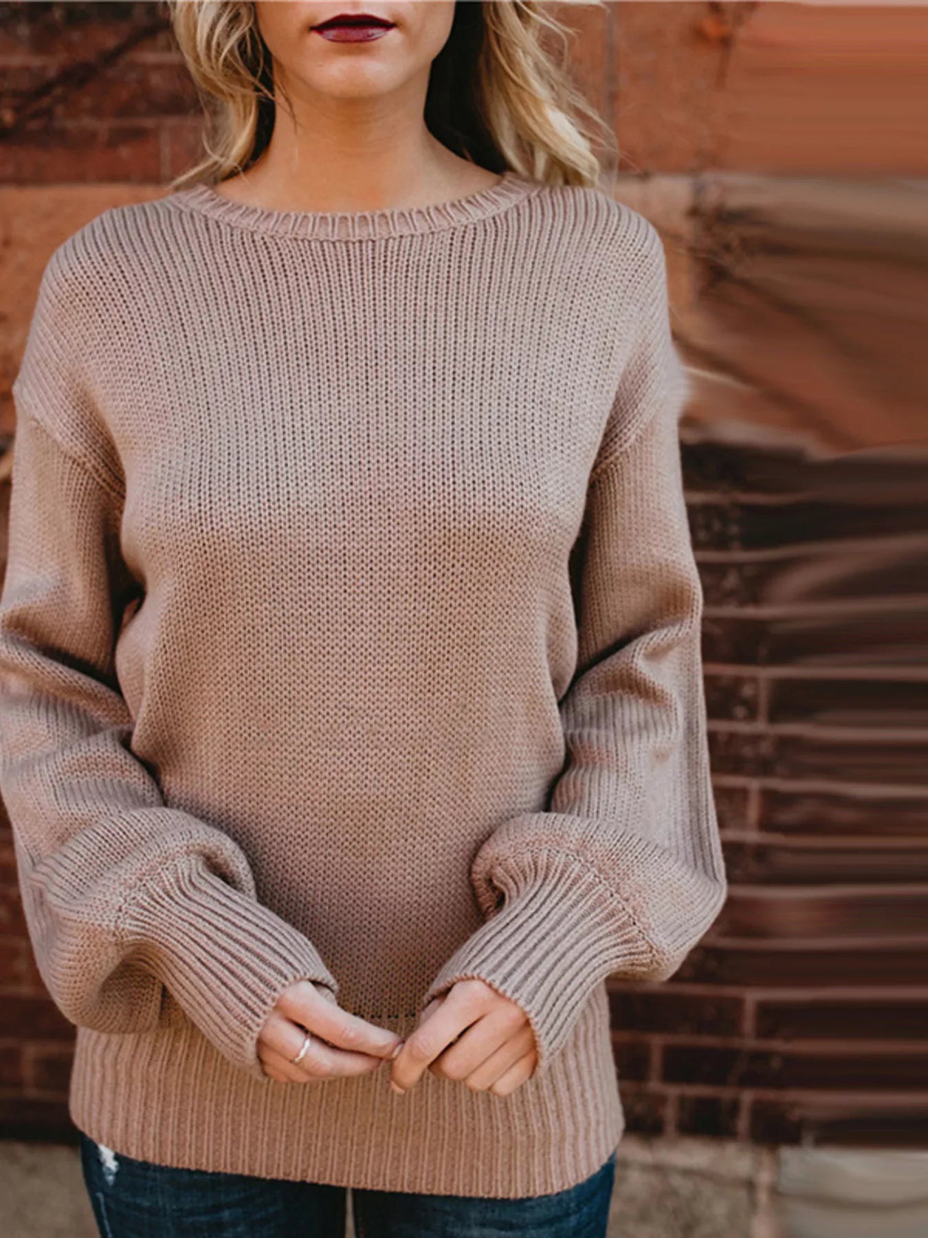 Tied Back Long Sleeve Sweater - PBNJ FASHIONS