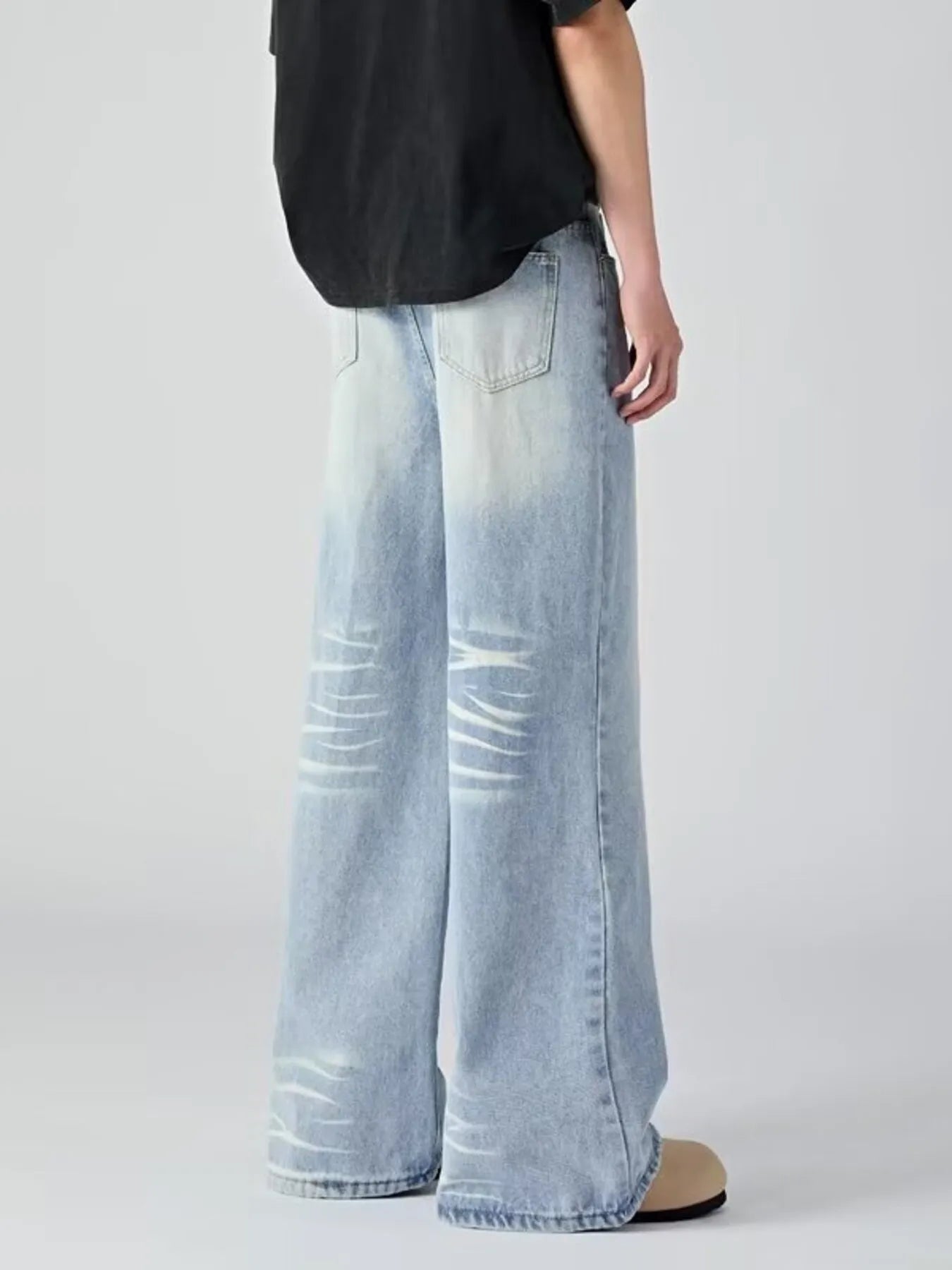 Men's Plus Size Wide Leg Wash Jeans - PBNJ FASHIONS