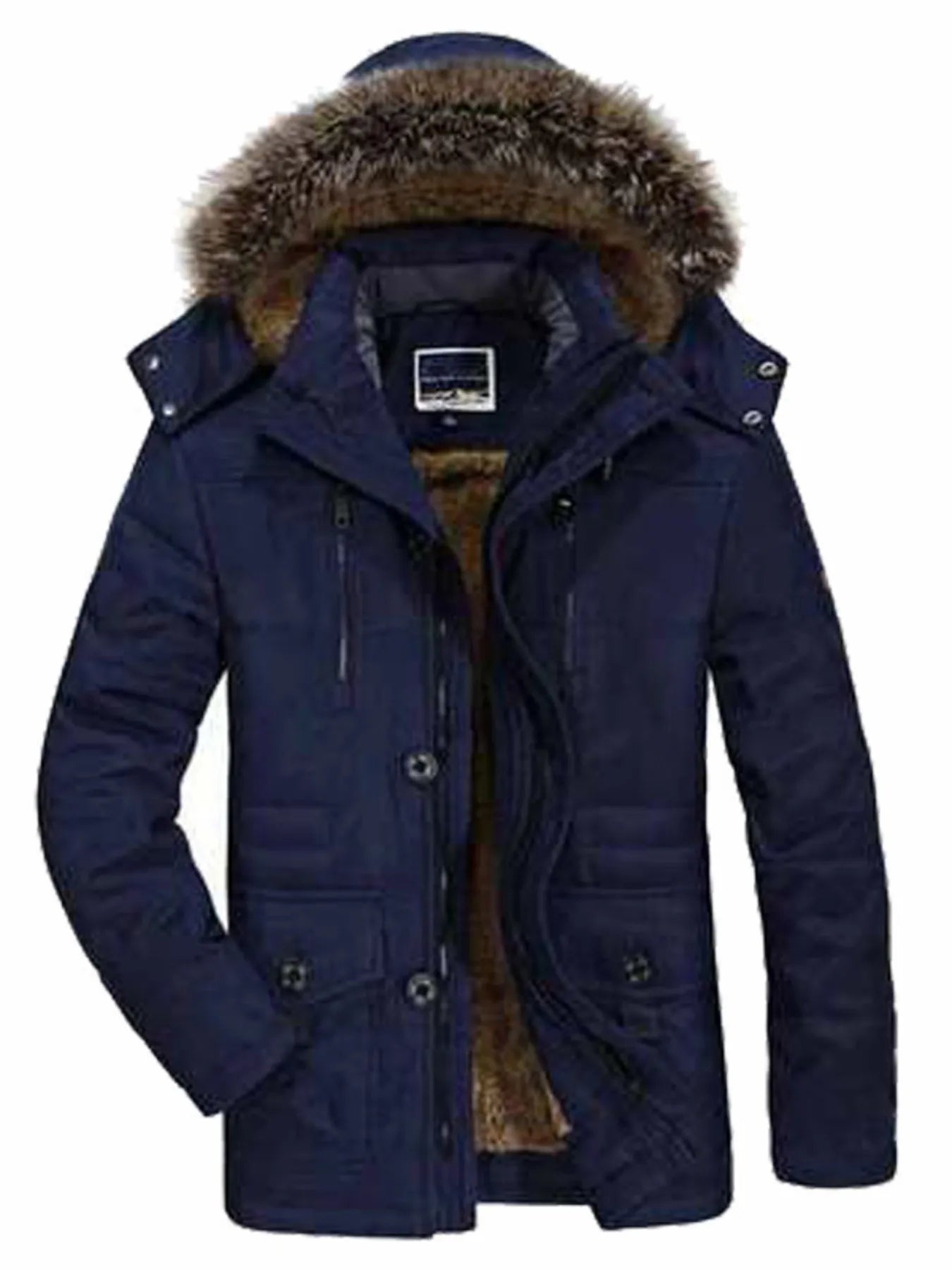 Men's Plus Size Warm Fur Hooded Winter Coat - PBNJ FASHIONS
