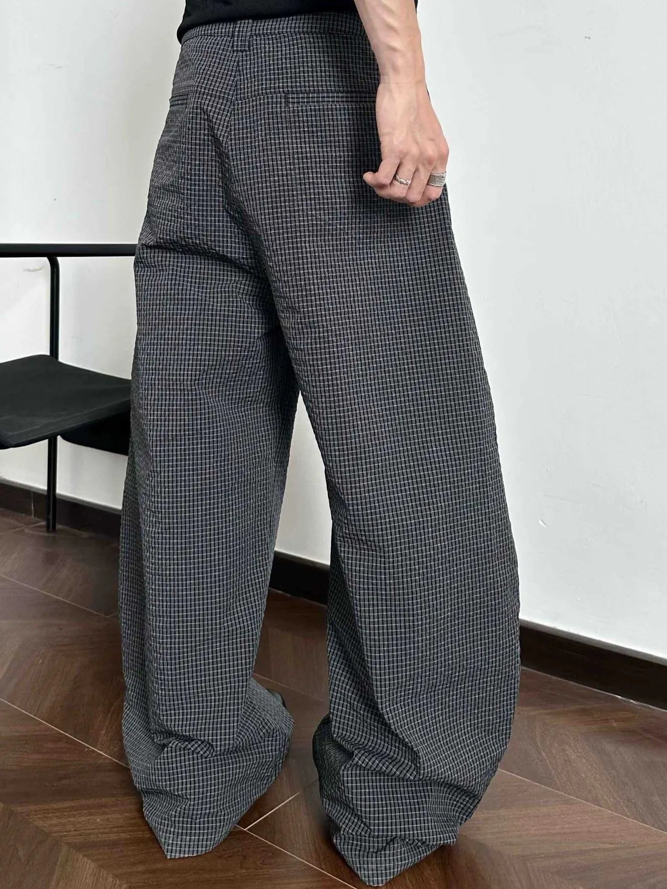 Men's Wide Leg Plaid Pants - PBNJ FASHIONS