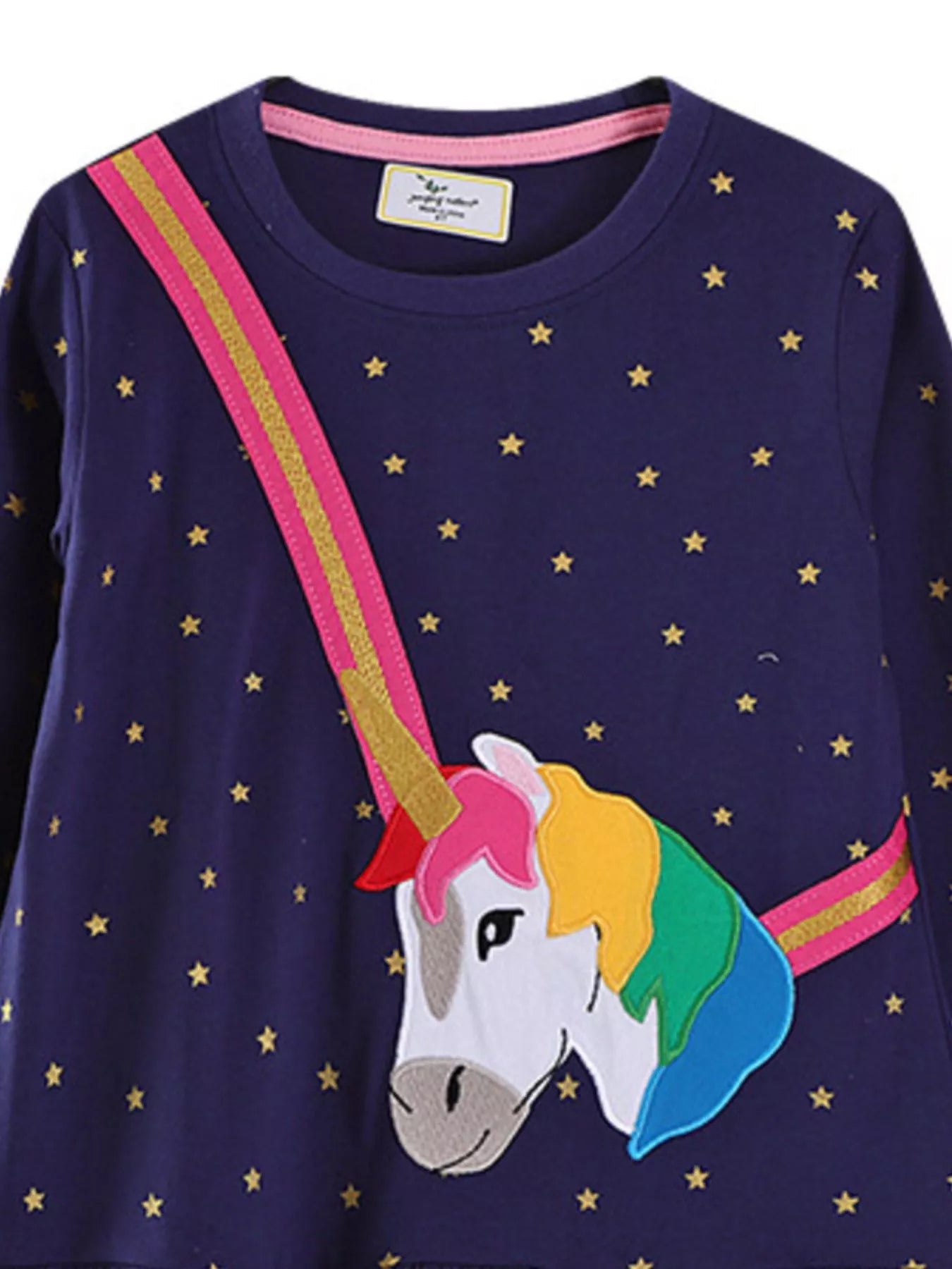 Children's Embroidered Unicorn Long Sleeve Dress - PBNJ FASHIONS