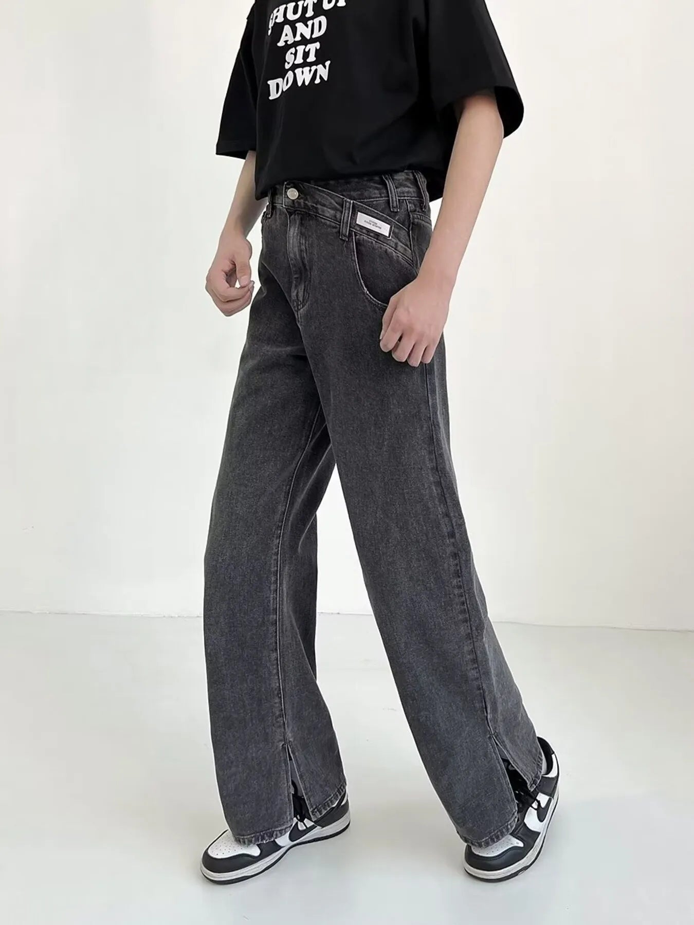 Men's Plus Size Side Slit Loose Fit Jeans - PBNJ FASHIONS
