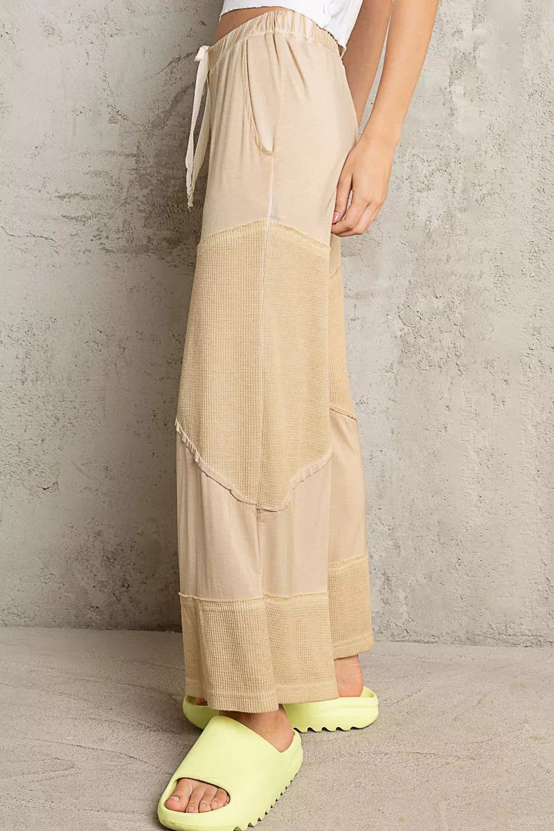 POL Elastic Waistband Wide Leg Pants with Drawstring - PBNJ FASHIONS