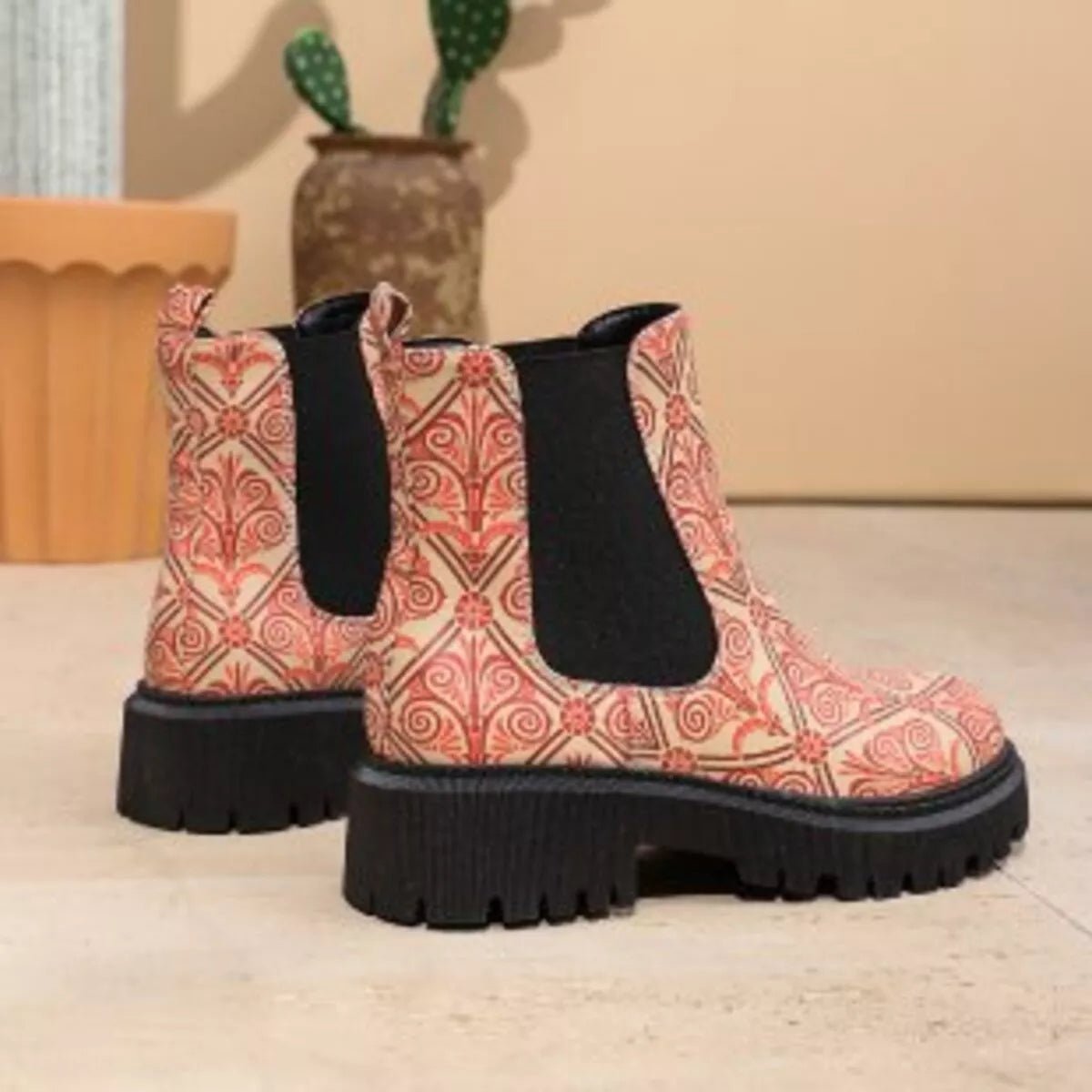 Round Toe Chunky Heel Ankle Boots - PBNJ FASHIONS