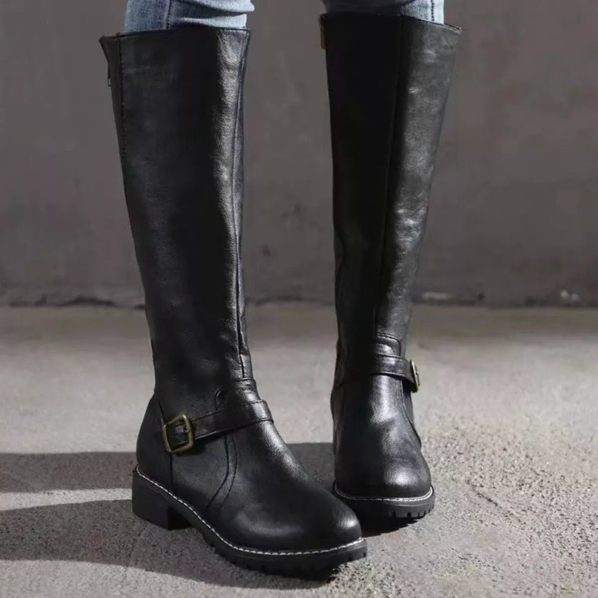 Round Toe Block Heels Boots - PBNJ FASHIONS