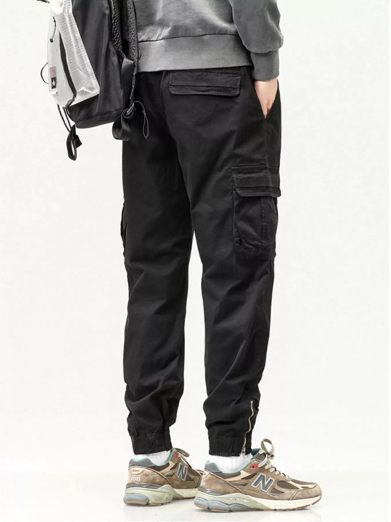 Men's Full Size Casual Cargo Pants with Drawstring Waist Plus Size - PBNJ FASHIONS