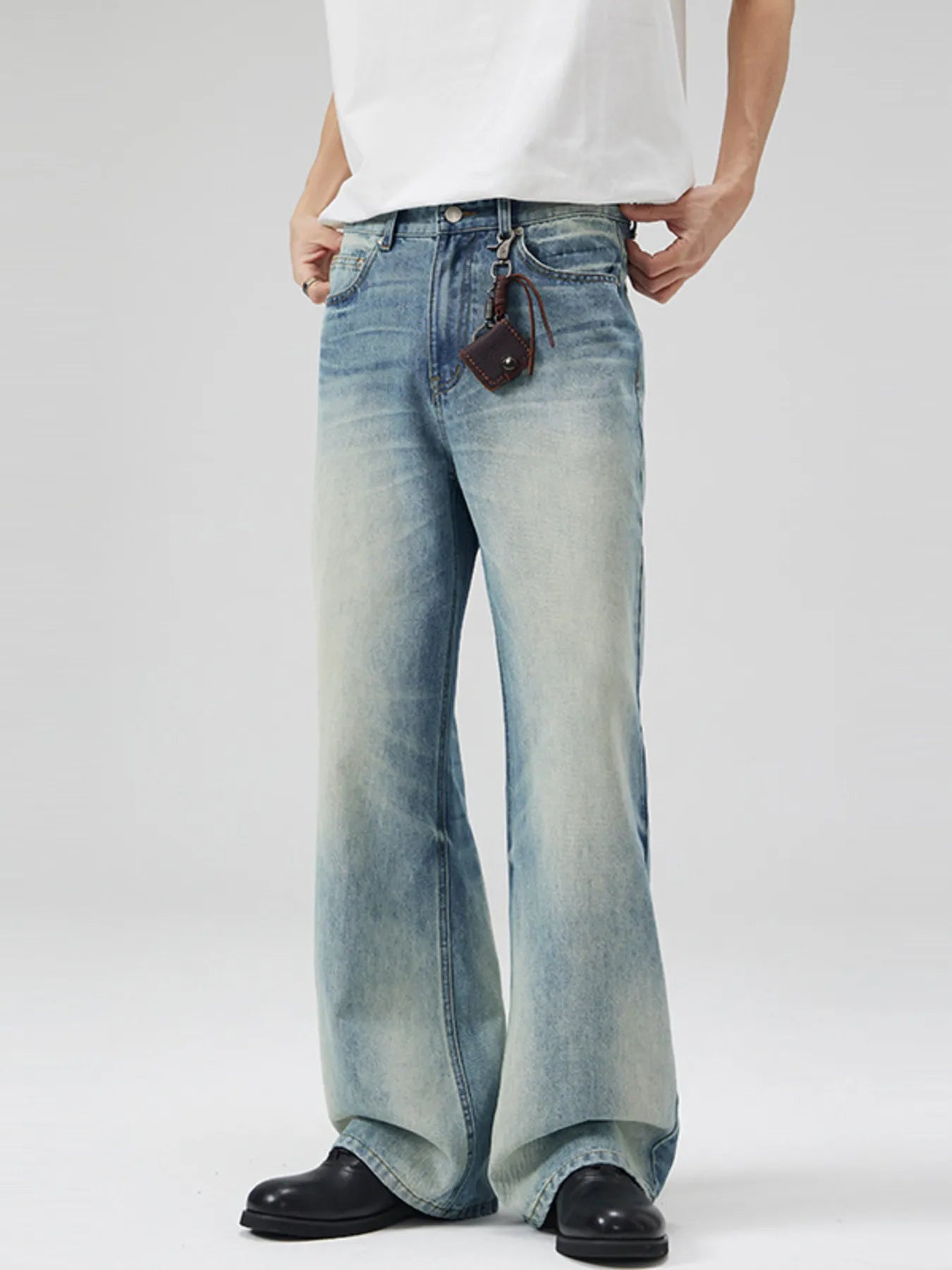 Men's Full Size Vintage Wash Wide Leg Jeans Plus Size - PBNJ FASHIONS