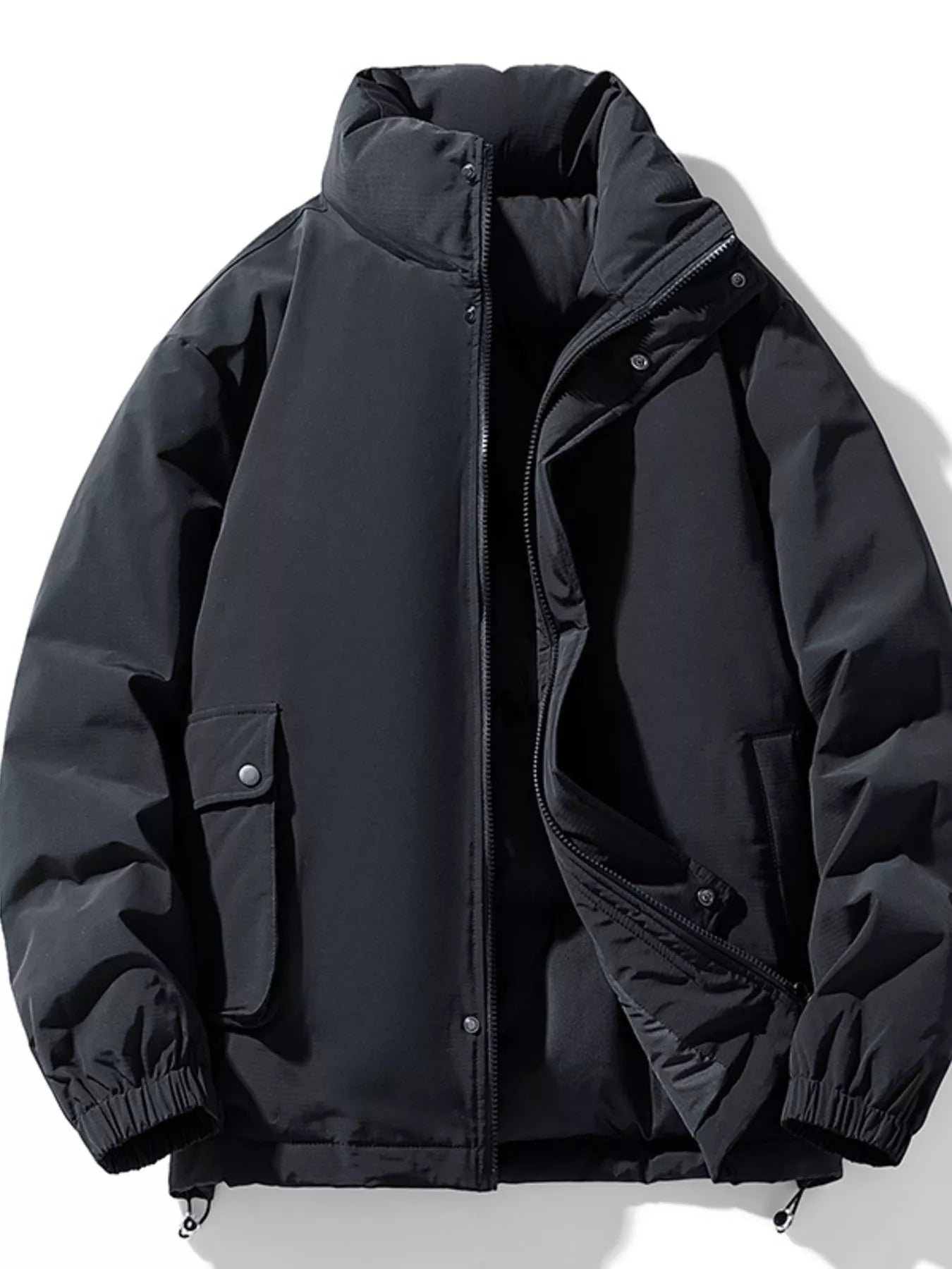 Men's Plus Size Warm Padded Stand Collar Winter Coat - PBNJ FASHIONS