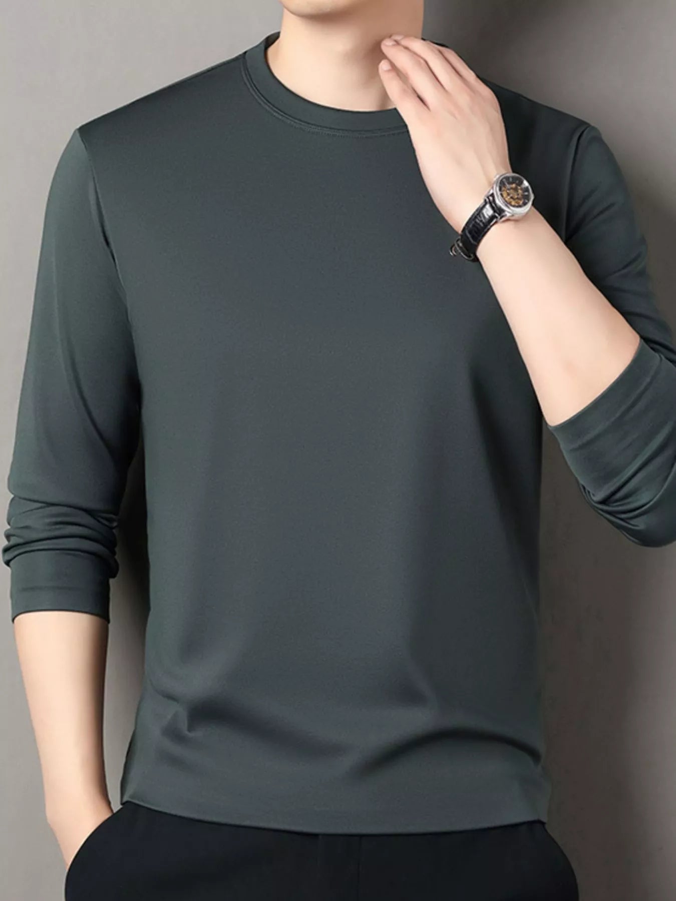 Men's Plus Size Casual Long Sleeve T-Shirt - PBNJ FASHIONS