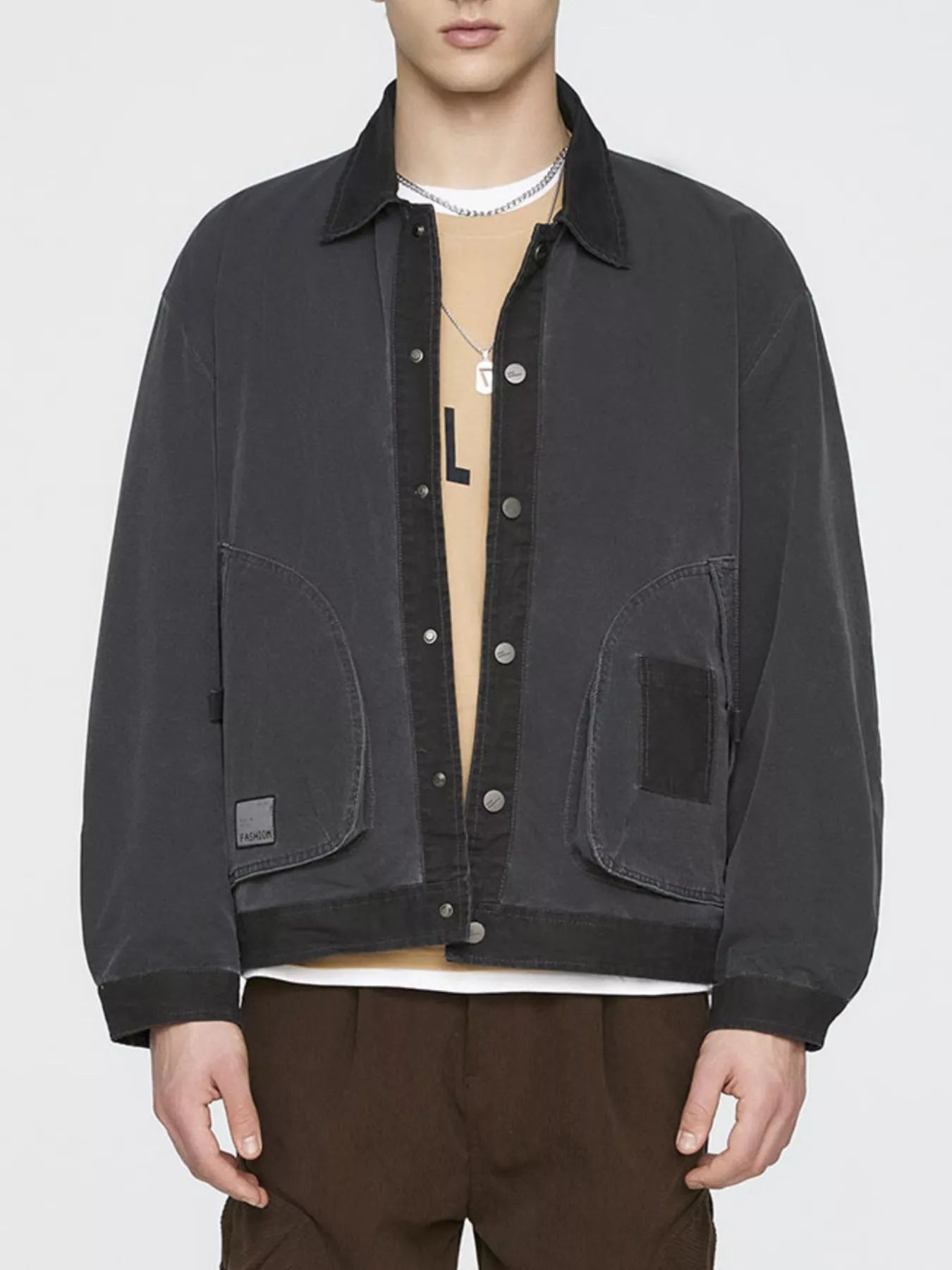 Men's Plus Size Snap Down Long Sleeve Jacket - PBNJ FASHIONS
