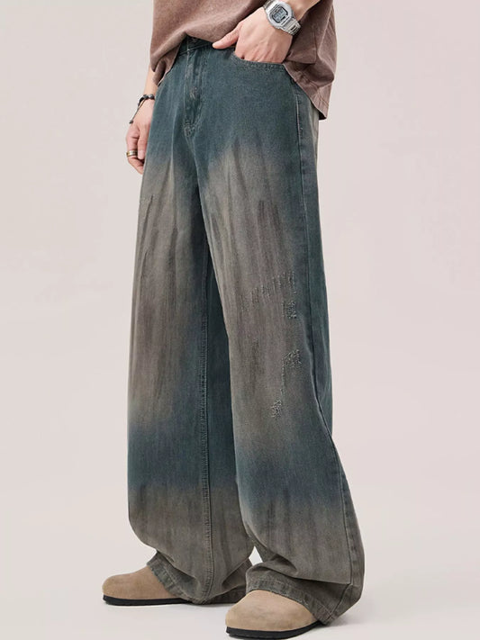 Men's Gradient Wash Wide Leg Jeans - PBNJ FASHIONS