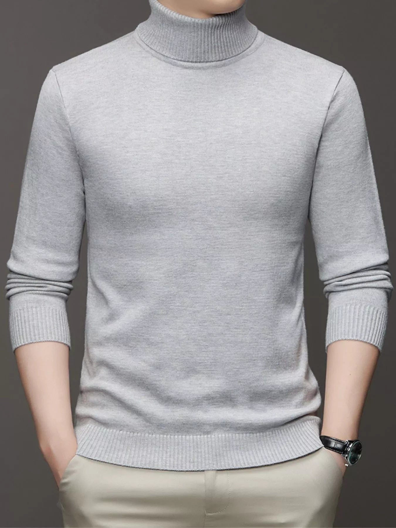 Men's Plus Size Turtleneck Slim Fit Sweater - PBNJ FASHIONS