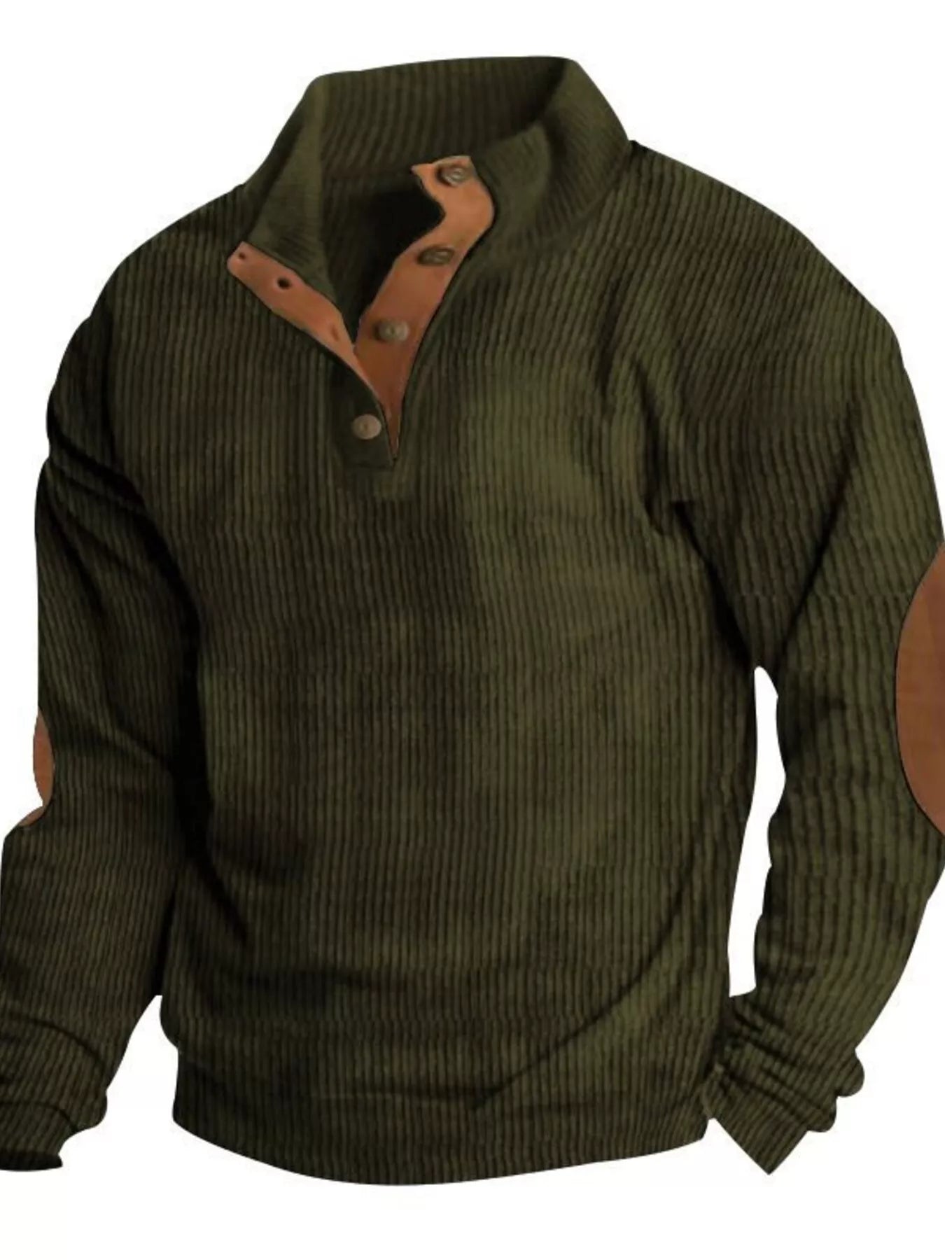 Men's Full Size Button Detail Long Sleeve Sweatshirt Plus Size - PBNJ FASHIONS