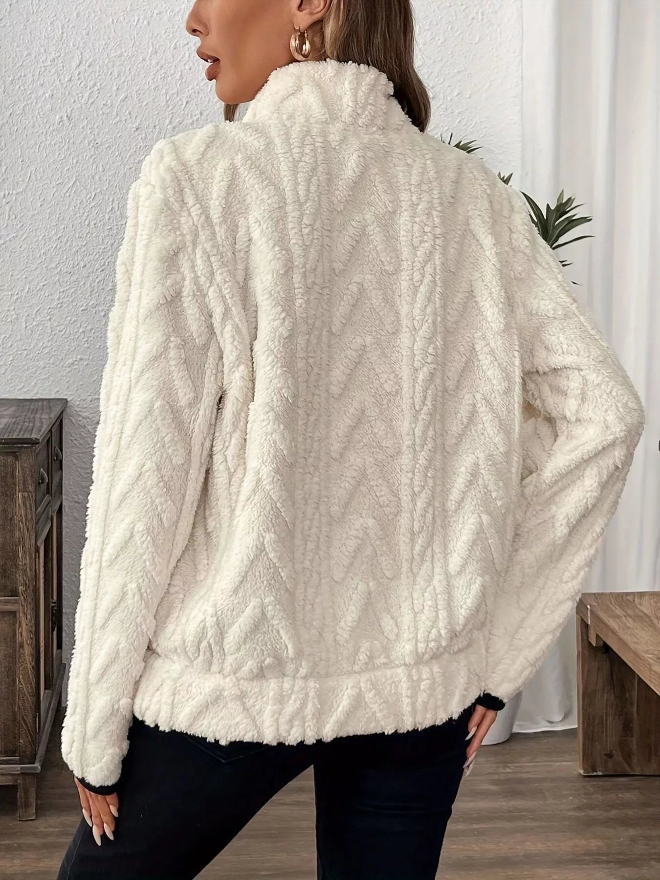 Full Size Half Zip Kangaroo Pocket Sweatshirt Plus Size - PBNJ FASHIONS