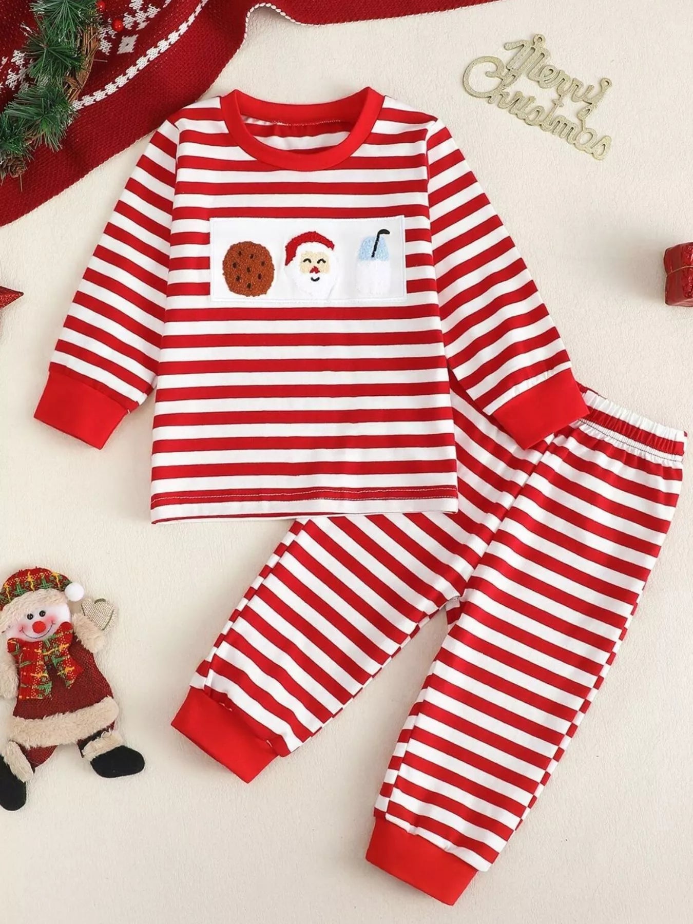 Children's Christmas Striped Pajama Set - PBNJ FASHIONS