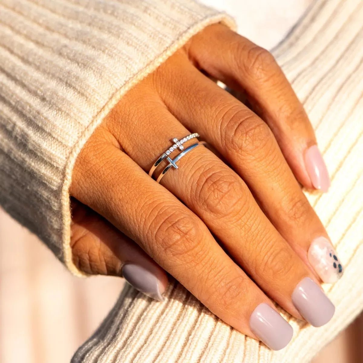 Double Band Cross Ring - PBNJ FASHIONS