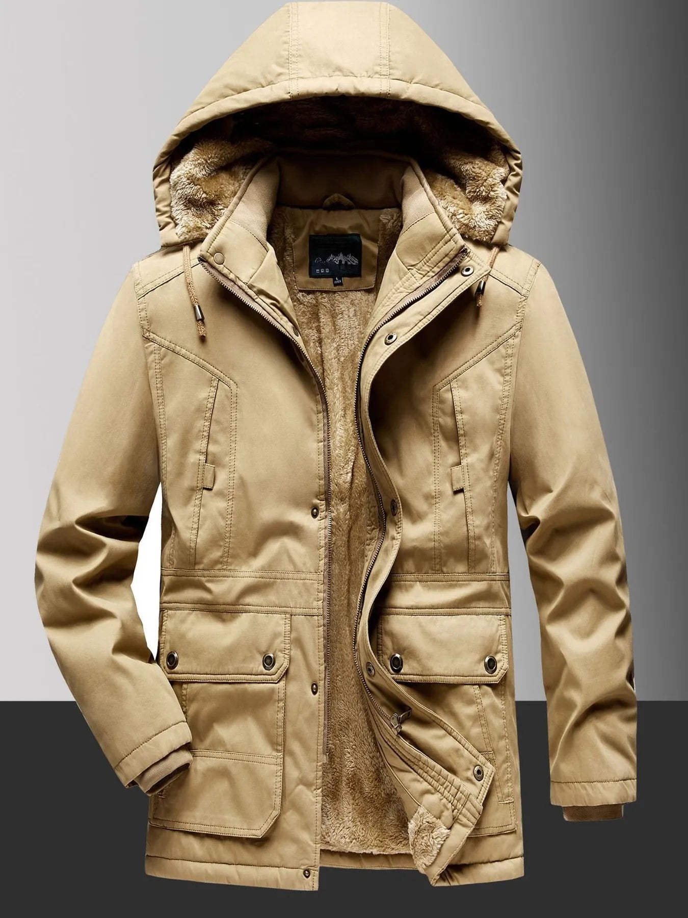 Men's Plus Size Fleece Lined Hooded Winter Coat - PBNJ FASHIONS