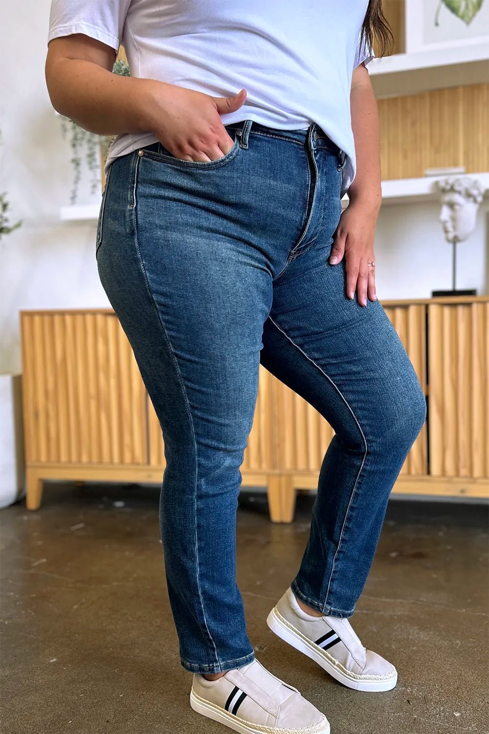 Judy Blue Full Size Tummy Control High Waist Slim Jeans - PBNJ FASHIONS
