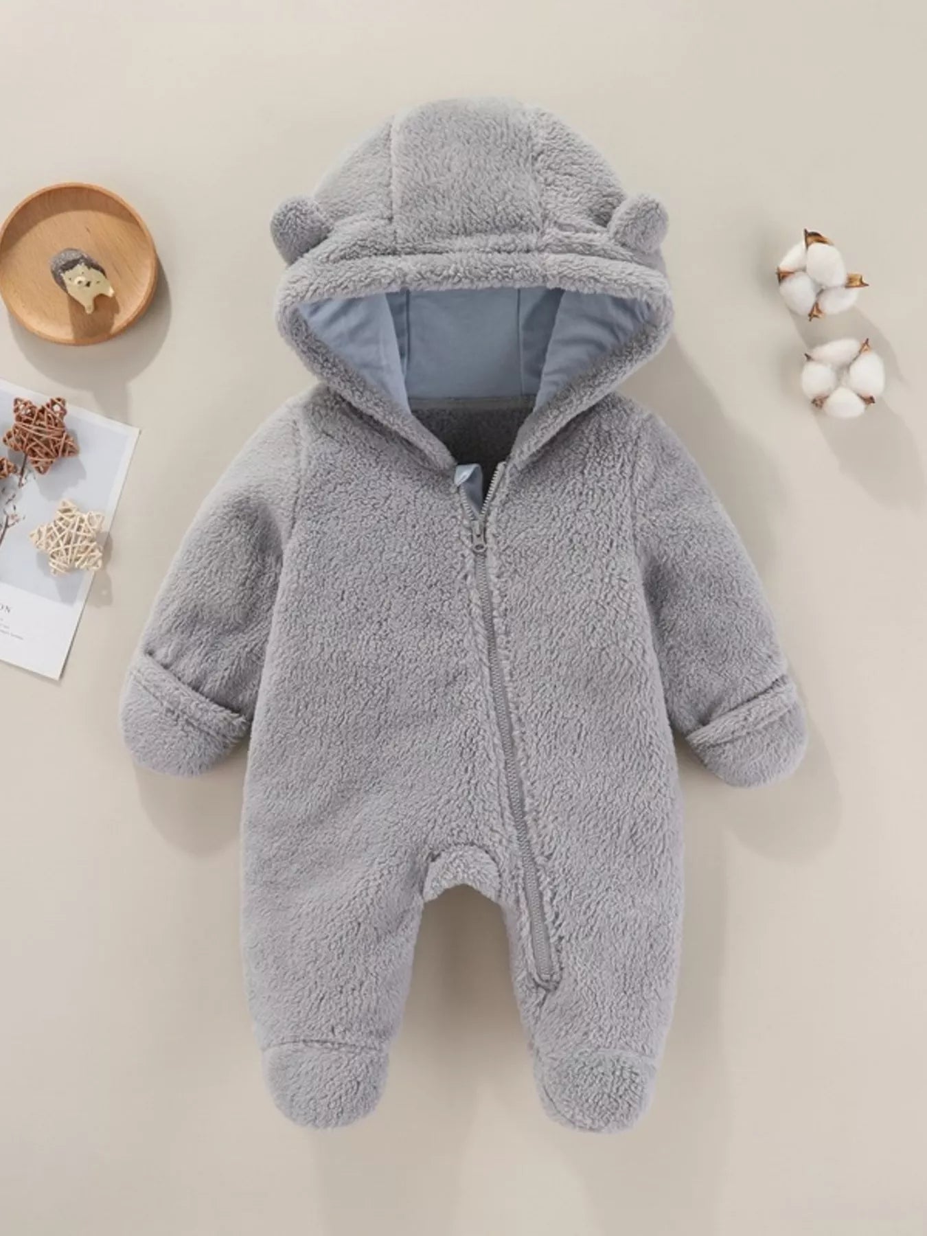 Children's Cozy Bear Hooded Fleece One - Piece - PBNJ FASHIONS