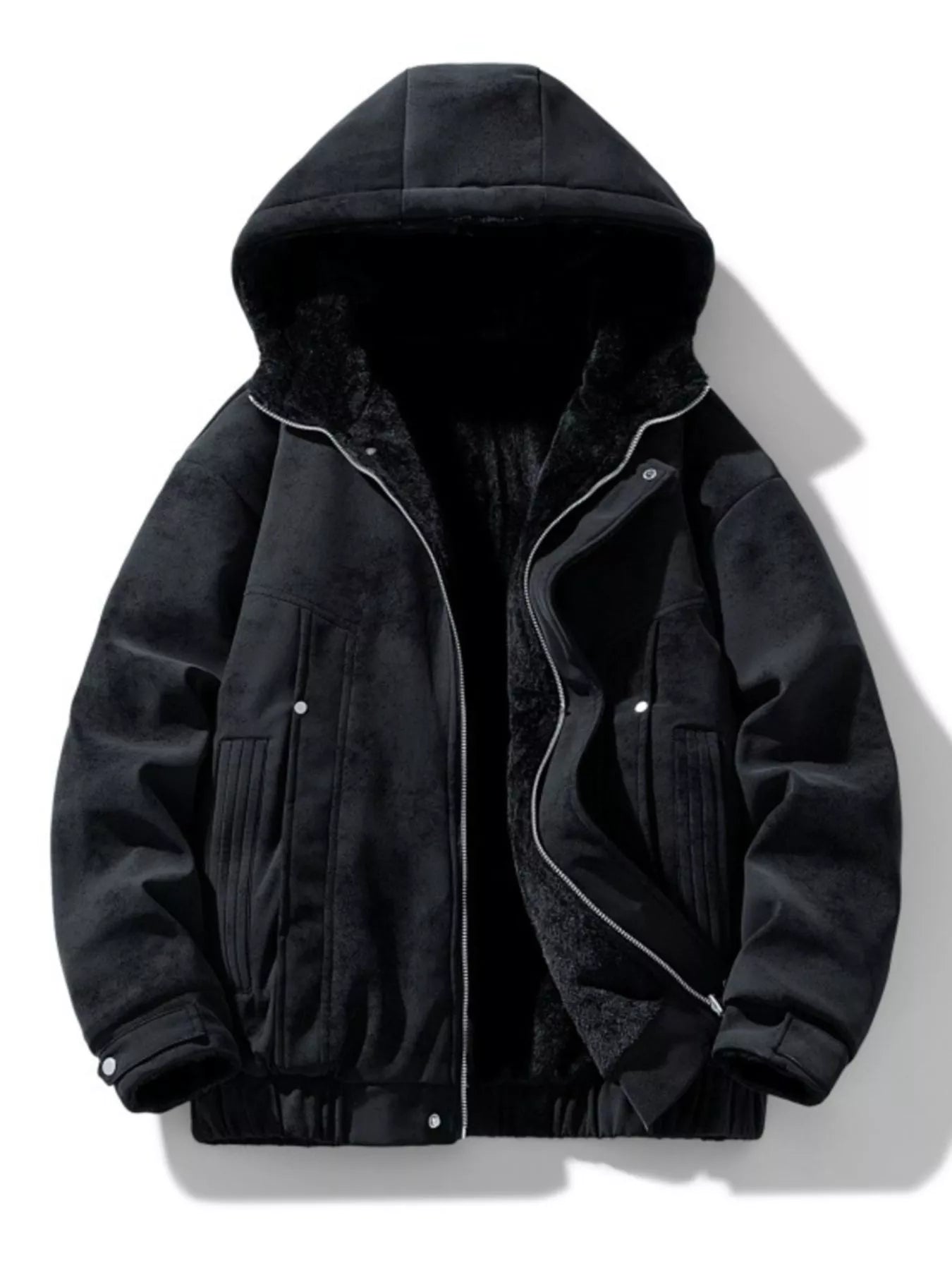 Men's Plus Size Hooded Fleece Lined Winter Jacket - PBNJ FASHIONS