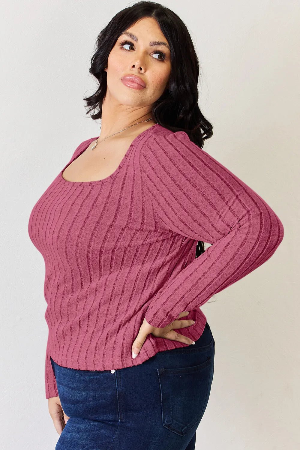 Basic Bae Full Size Ribbed Long Sleeve T-Shirt - PBNJ FASHIONS