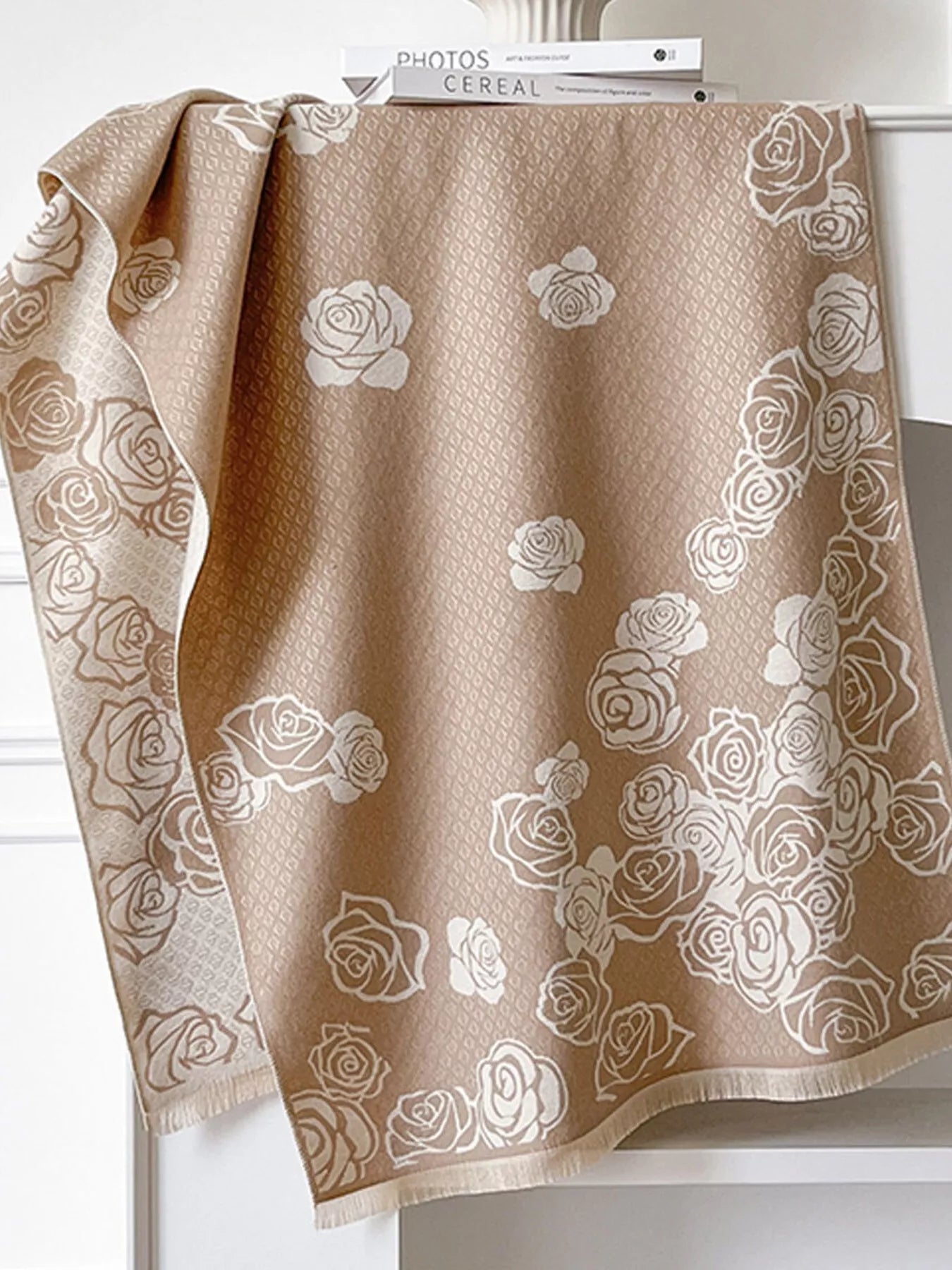 Rose Pattern Warm Scarf - PBNJ FASHIONS