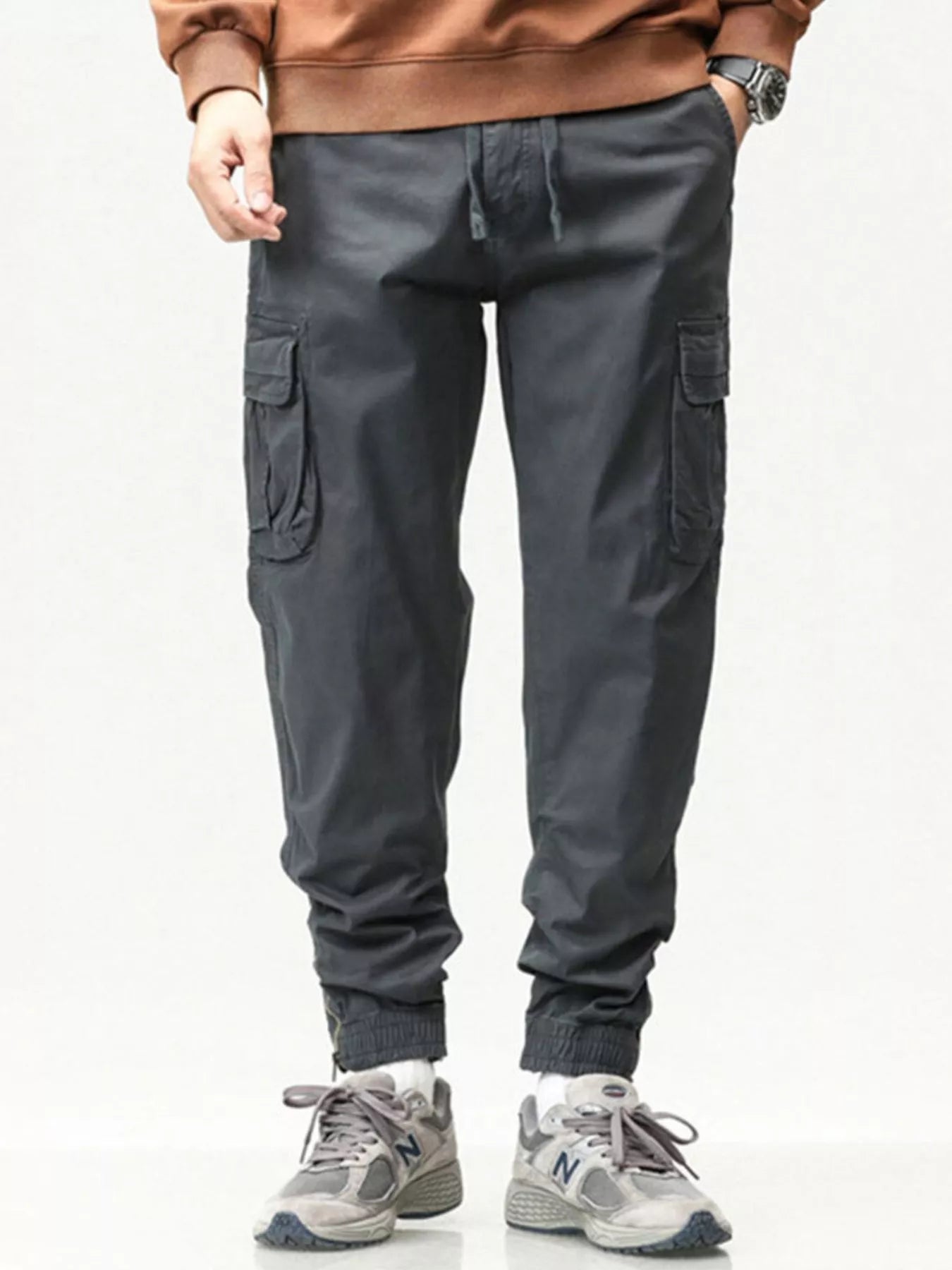 Men's Full Size Casual Cargo Pants with Drawstring Waist Plus Size - PBNJ FASHIONS